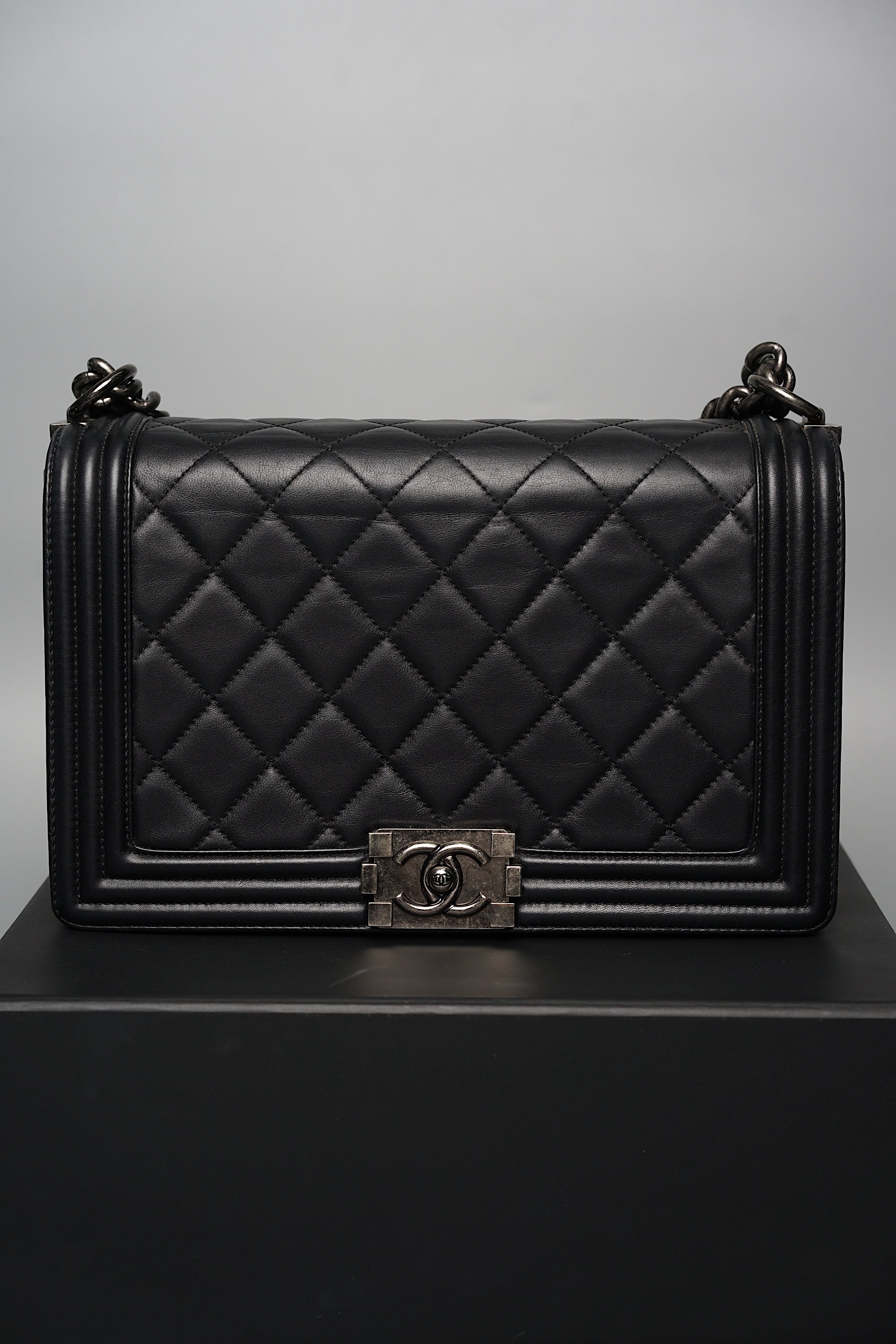 Boy Chanel New Medium in Black Lambskin bgood