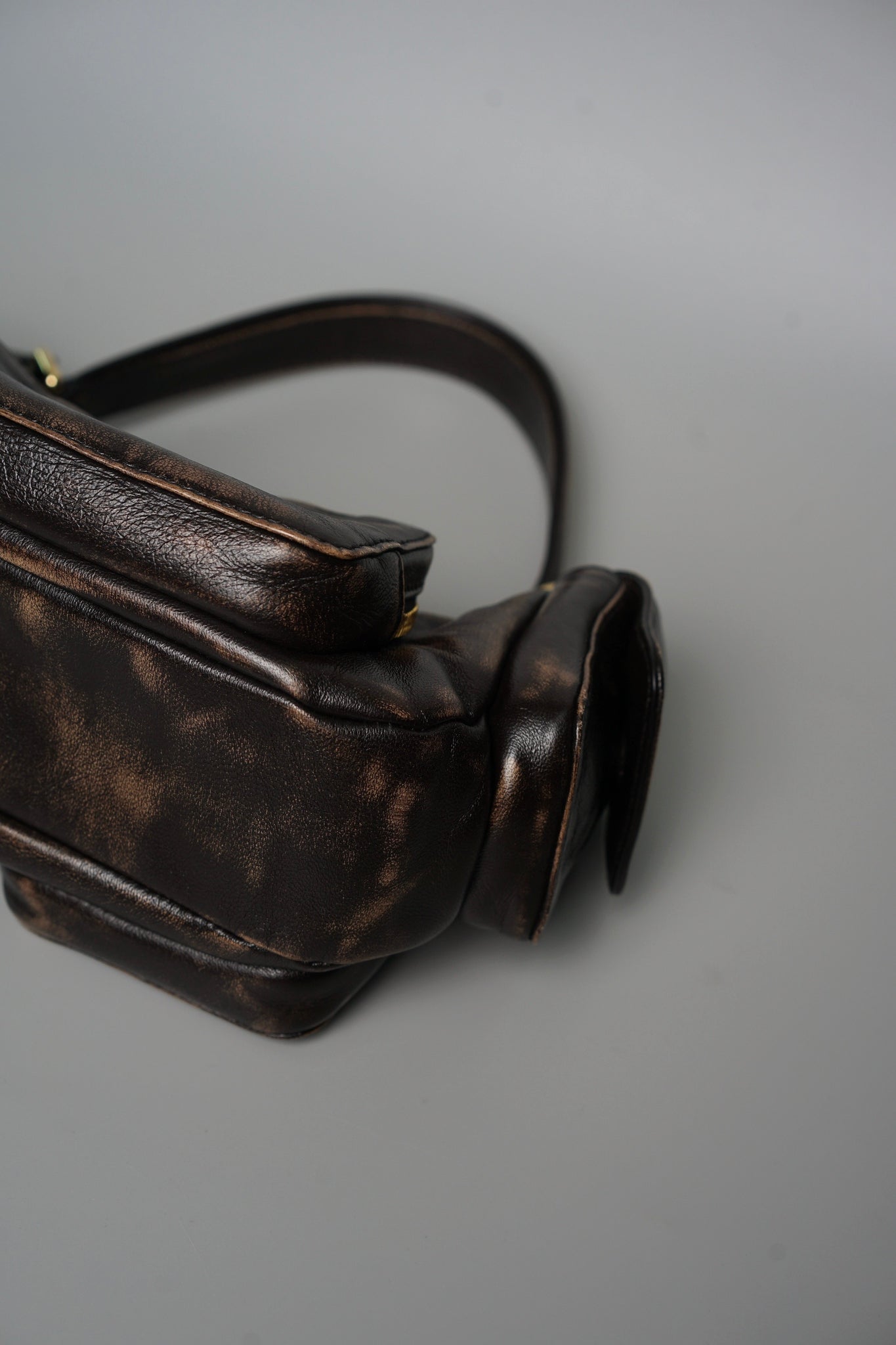 Miu Miu Nappa Leather Pocket Bag in Coffee Ghw