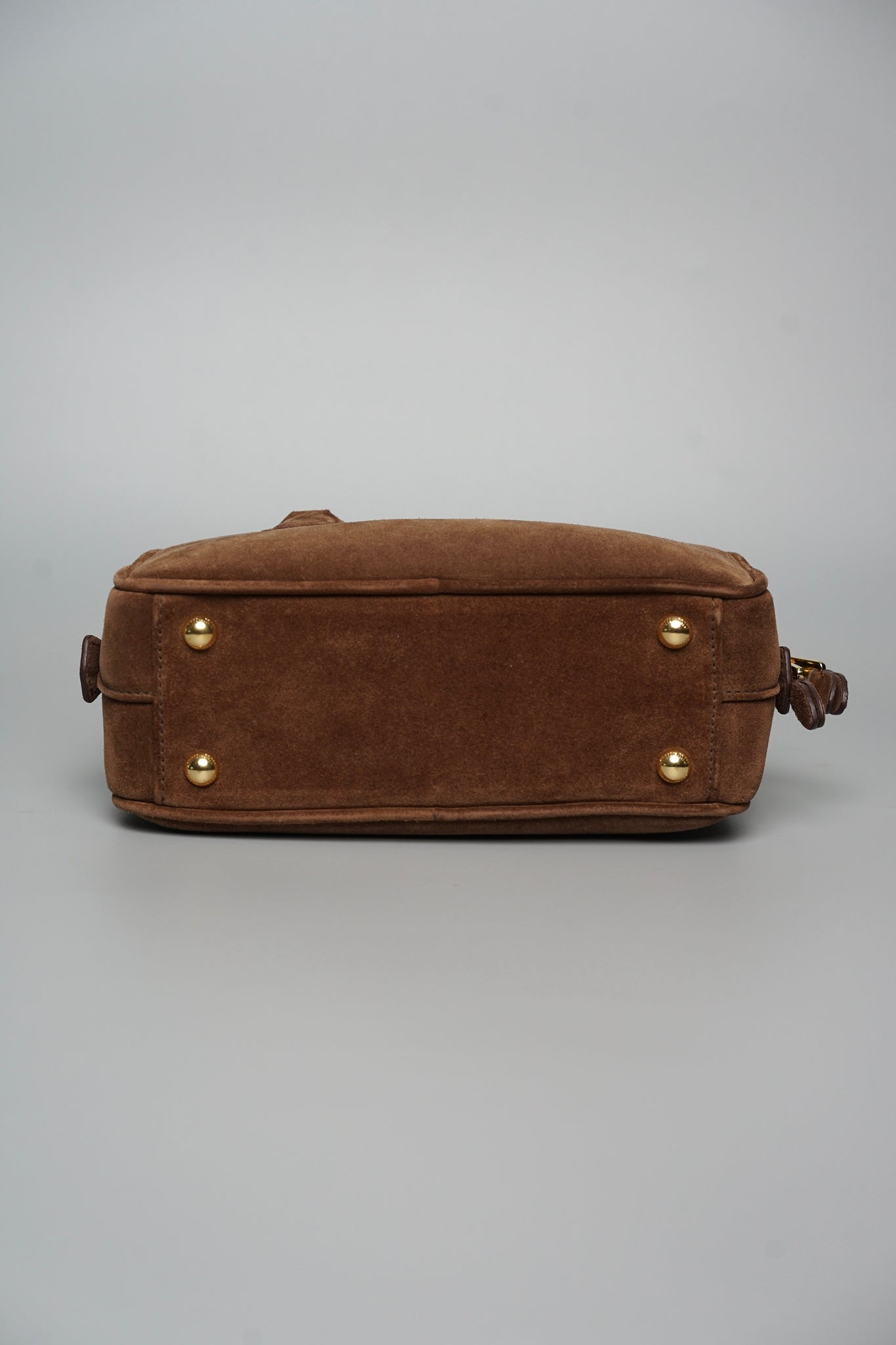 Miu Miu Arcadie Padded Suede Top-Handle Bag in Cocoa Brown