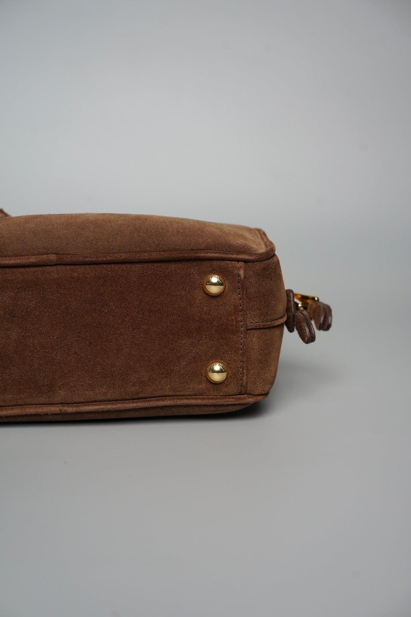 Miu Miu Arcadie Padded Suede Top-Handle Bag in Cocoa Brown