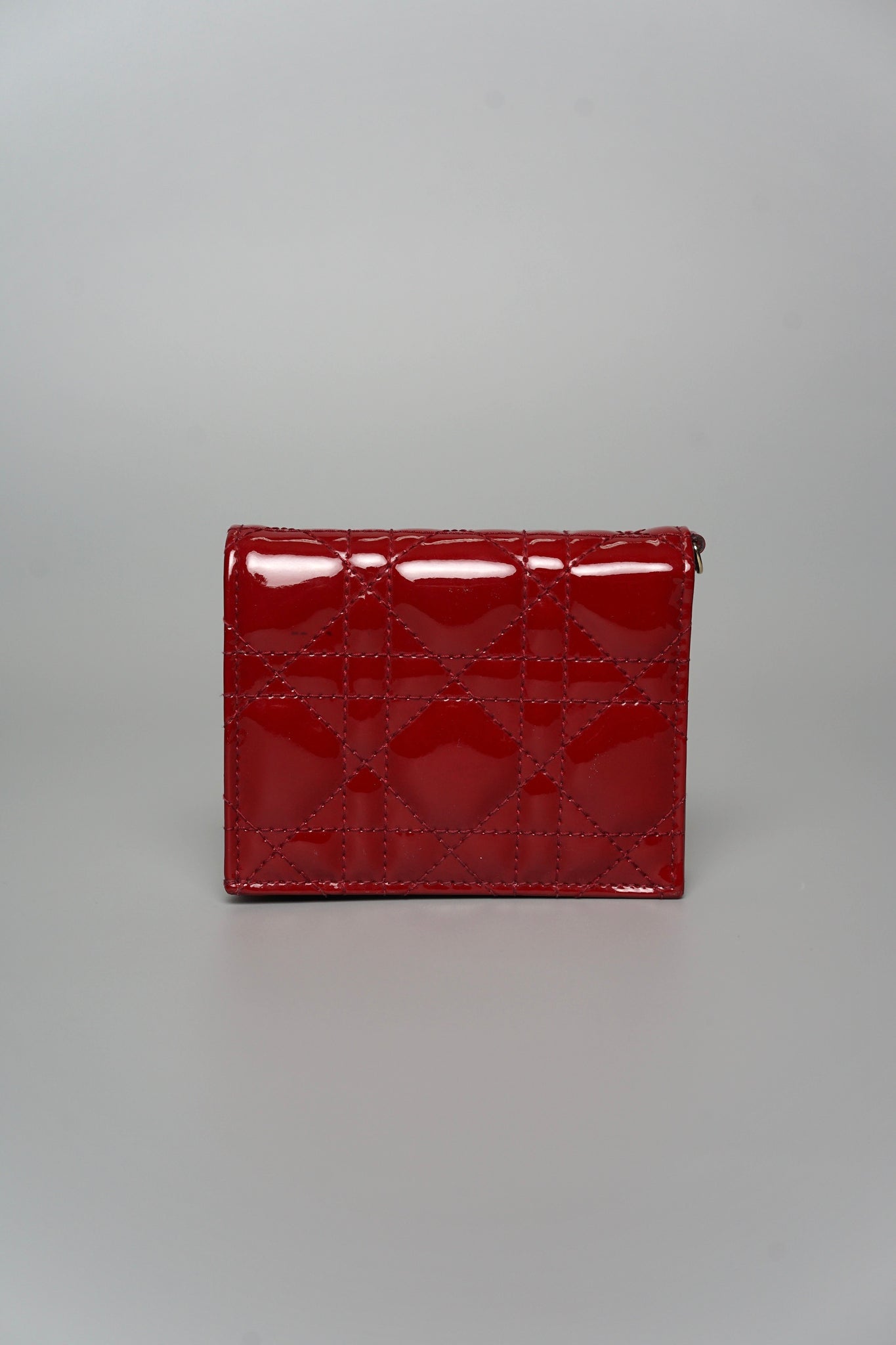 Mini Lady Dior Card Case in Red Ghw