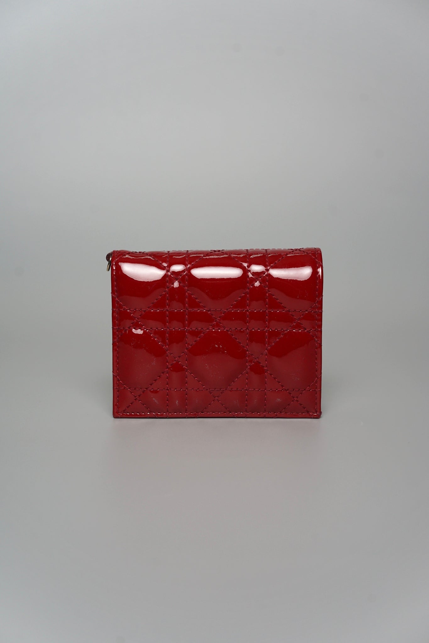 Mini Lady Dior Card Case in Red Ghw