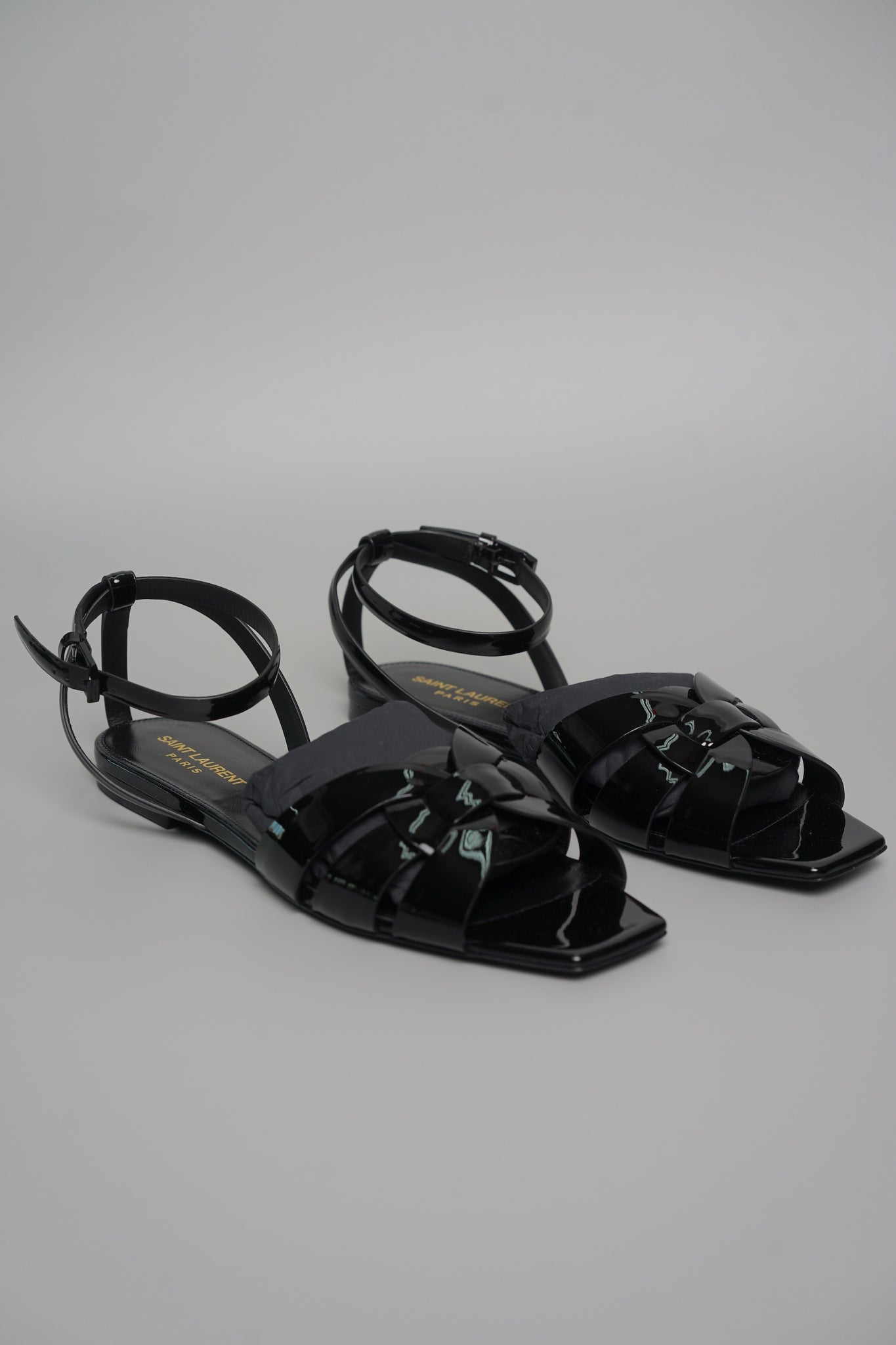 Saint Laurent Flat Tribute Sandal in Black Size 38 (Brand New)