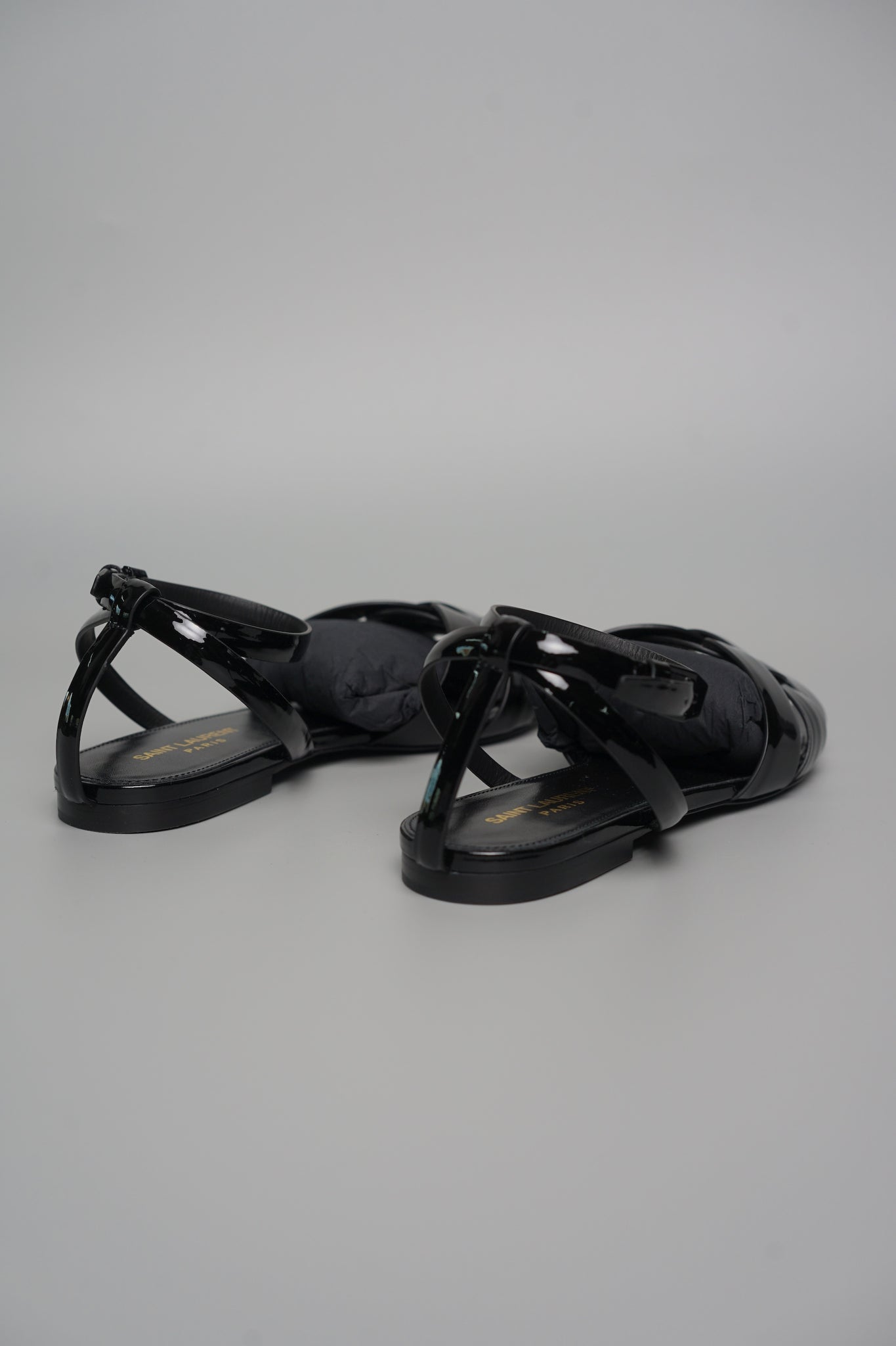 Saint Laurent Flat Tribute Sandal in Black Size 38 (Brand New)