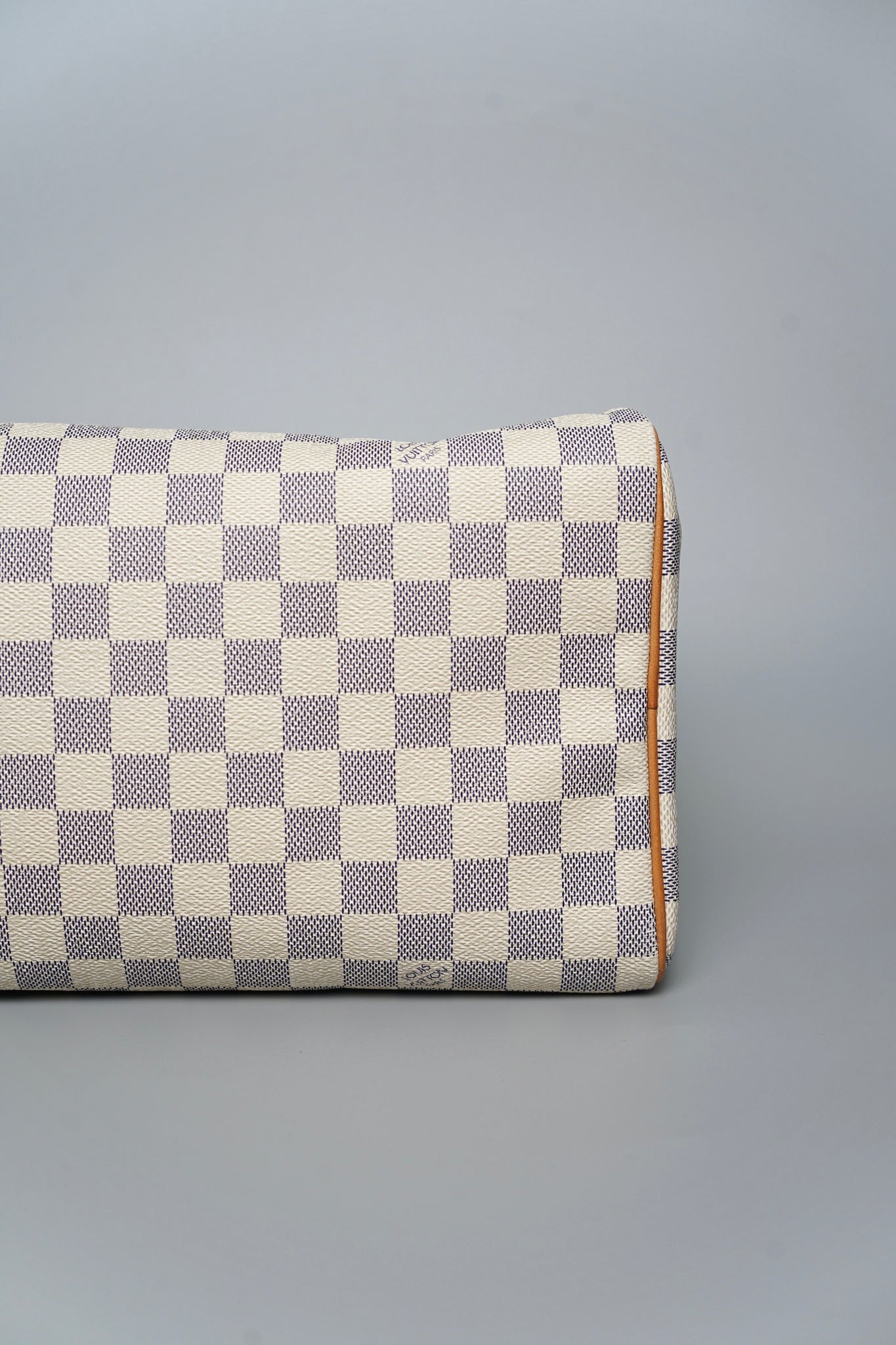 LV Speedy 30 Top Handle Bag in White Damier