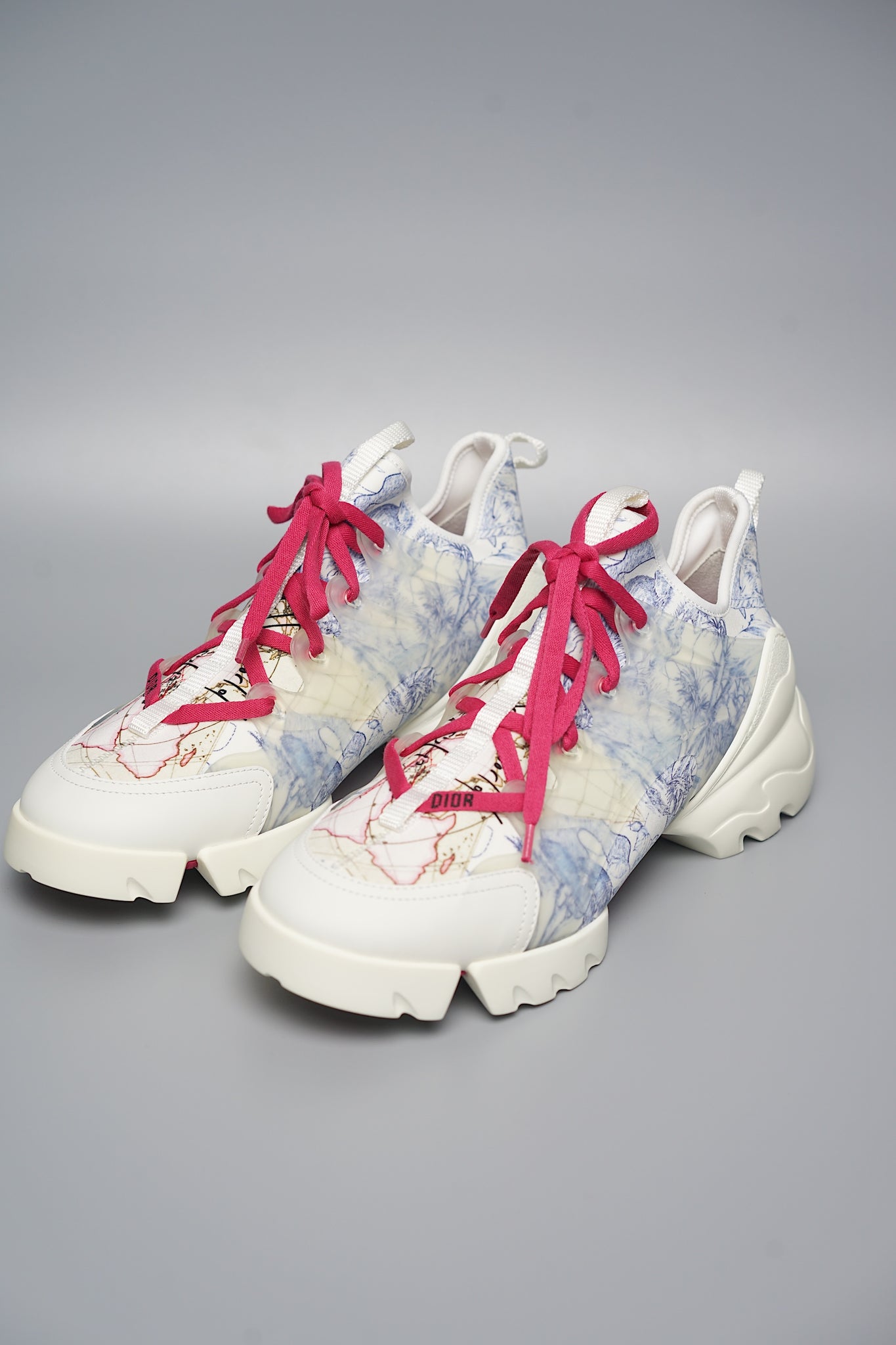 Christian Dior Around the World Print Sneakers in True Blue Size 41 (Brand New)