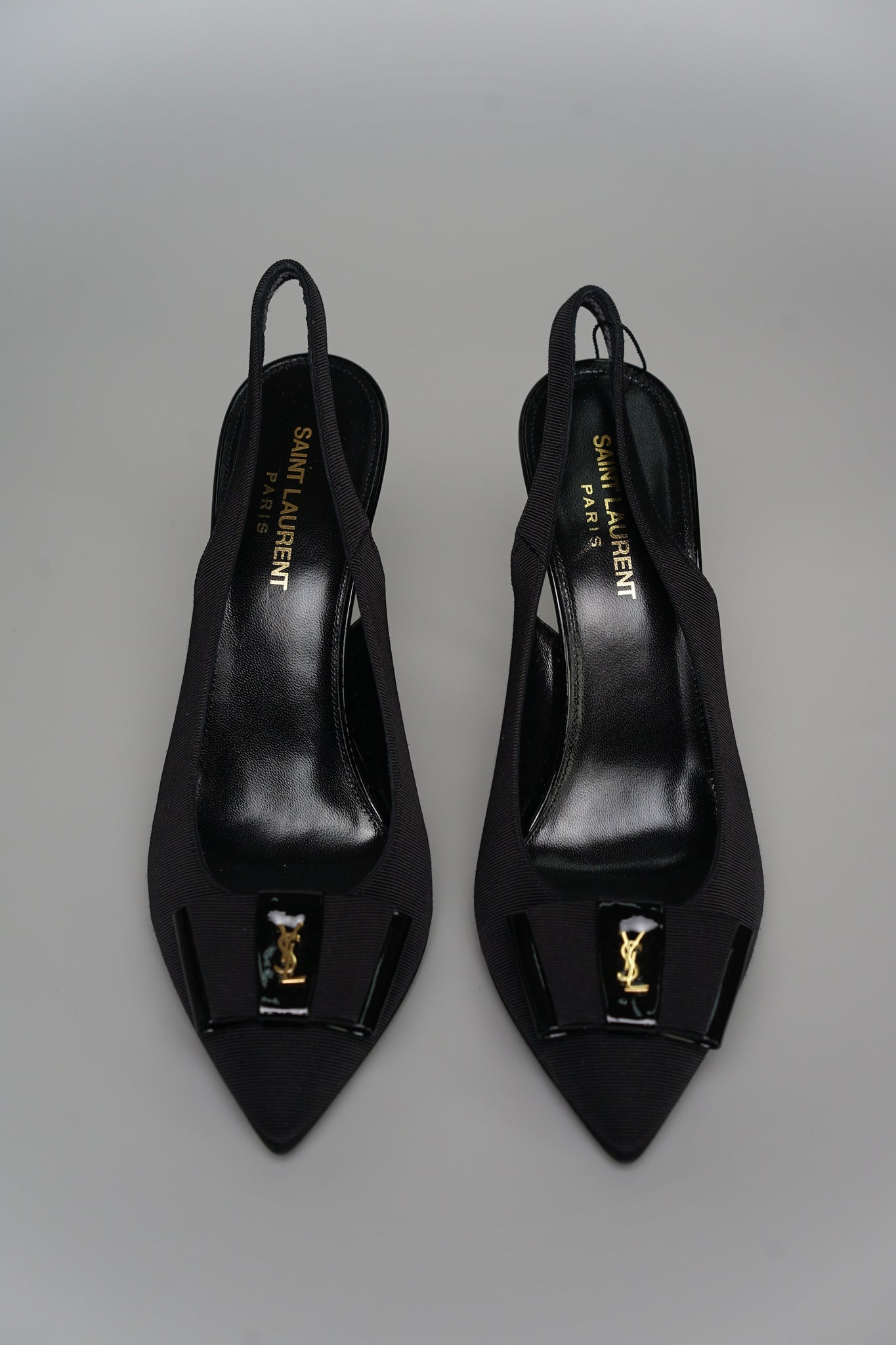 Saint Laurent Slingback Pumps in Black Size 39 (Brand New)
