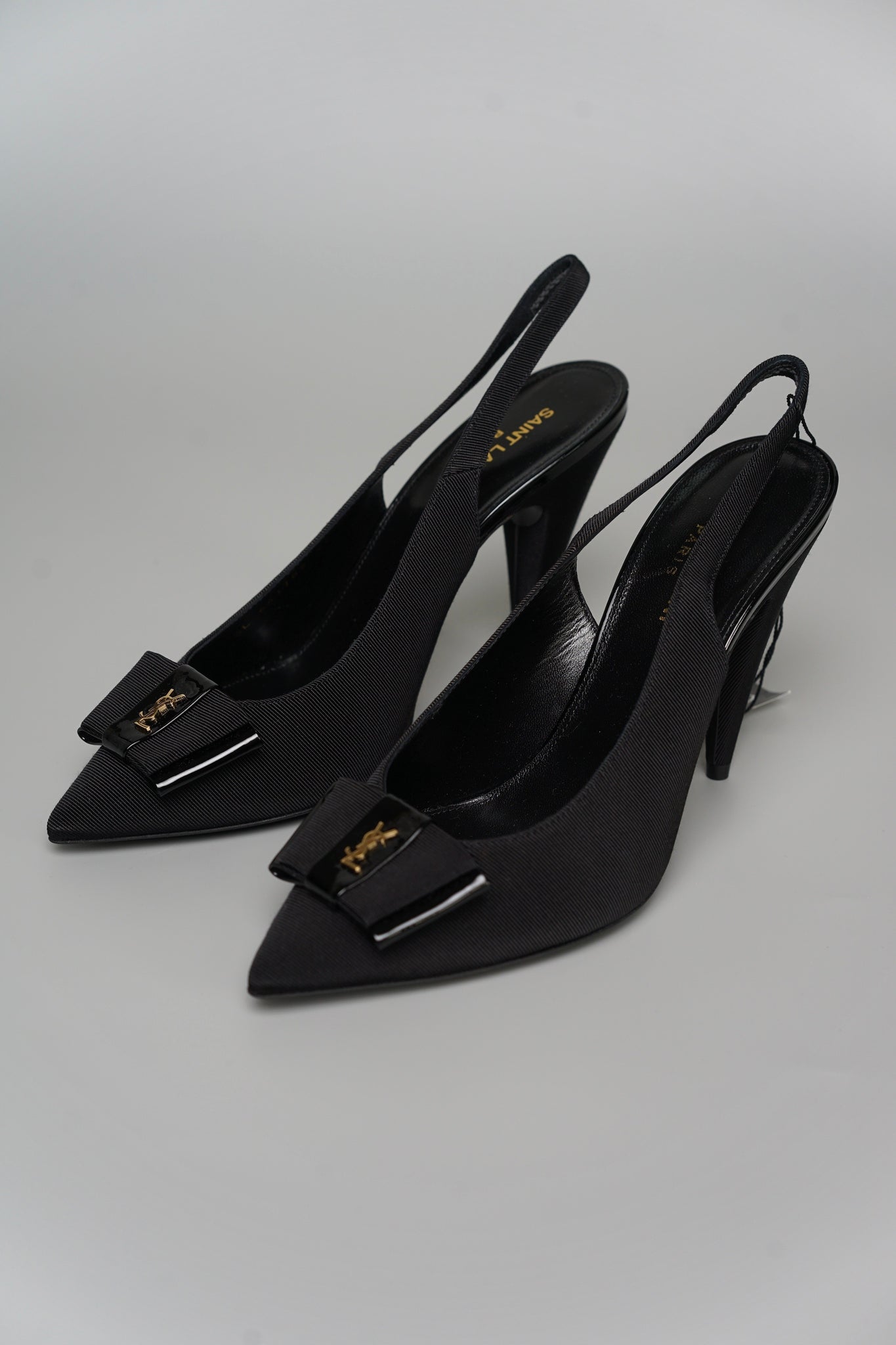 Saint Laurent Slingback Pumps in Black Size 39 (Brand New)