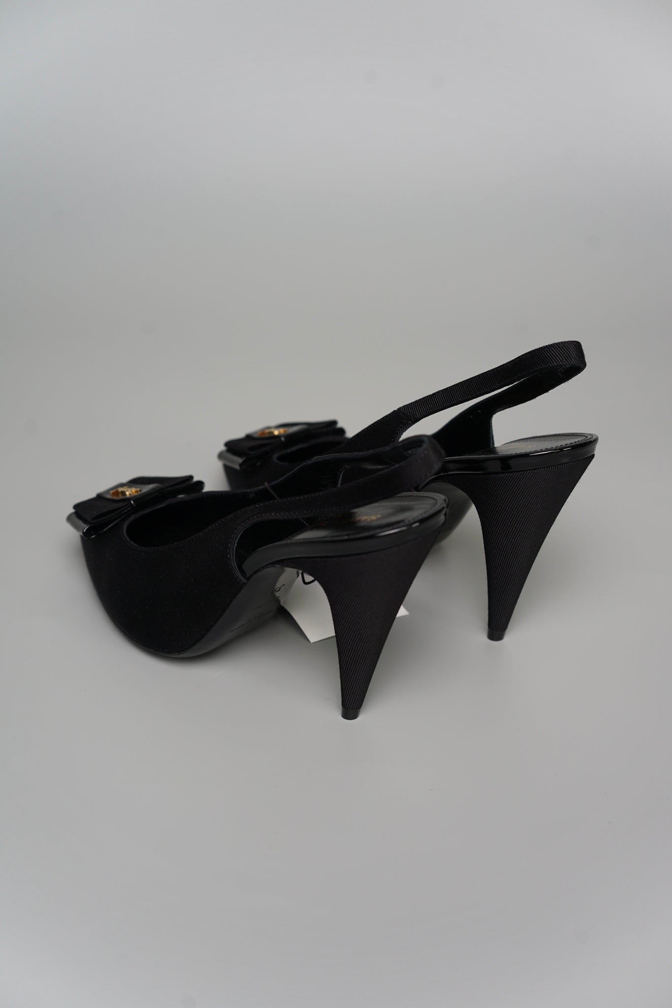 Saint Laurent Slingback Pumps in Black Size 39 (Brand New)