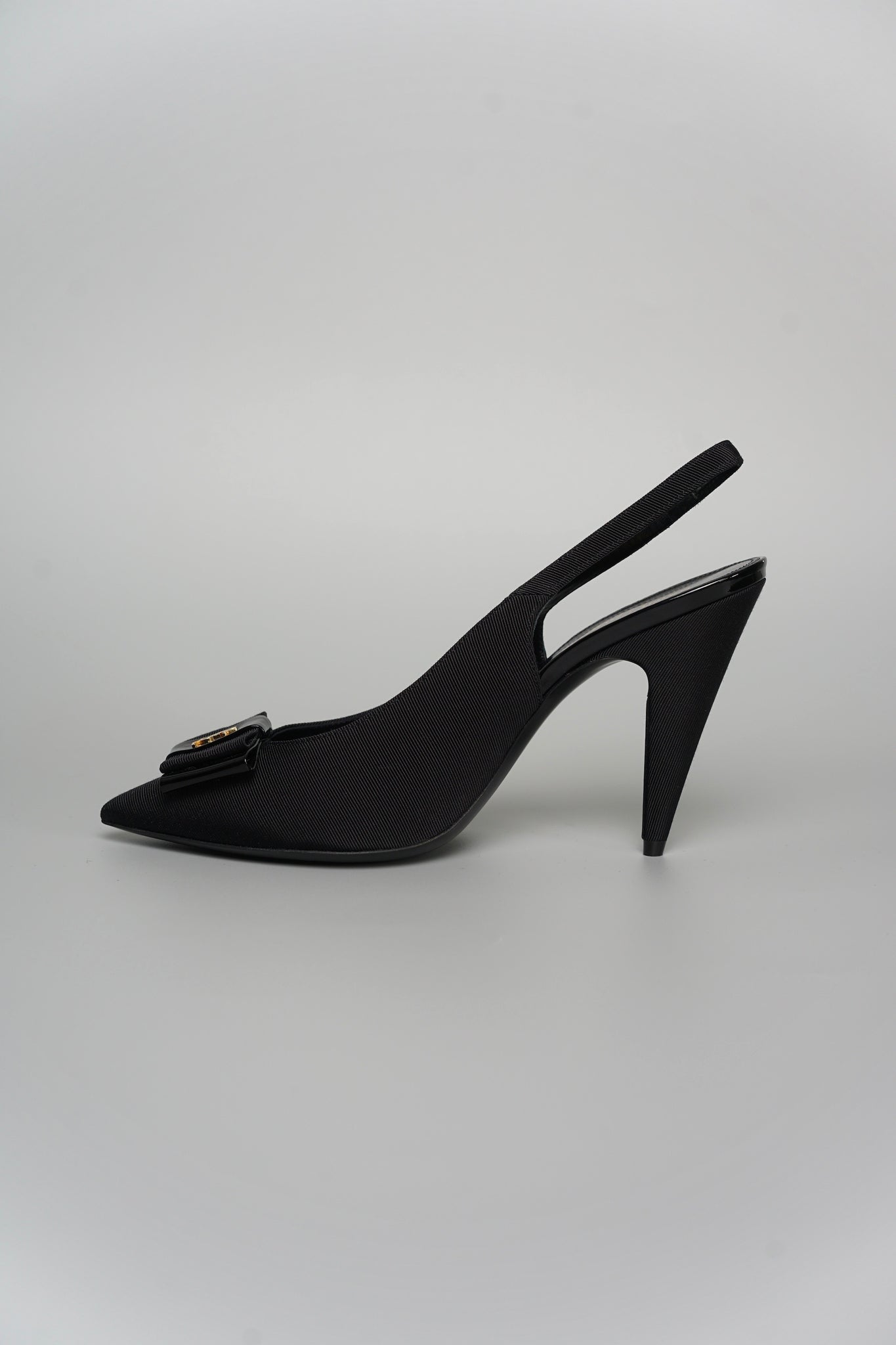 Saint Laurent Slingback Pumps in Black Size 39 (Brand New)