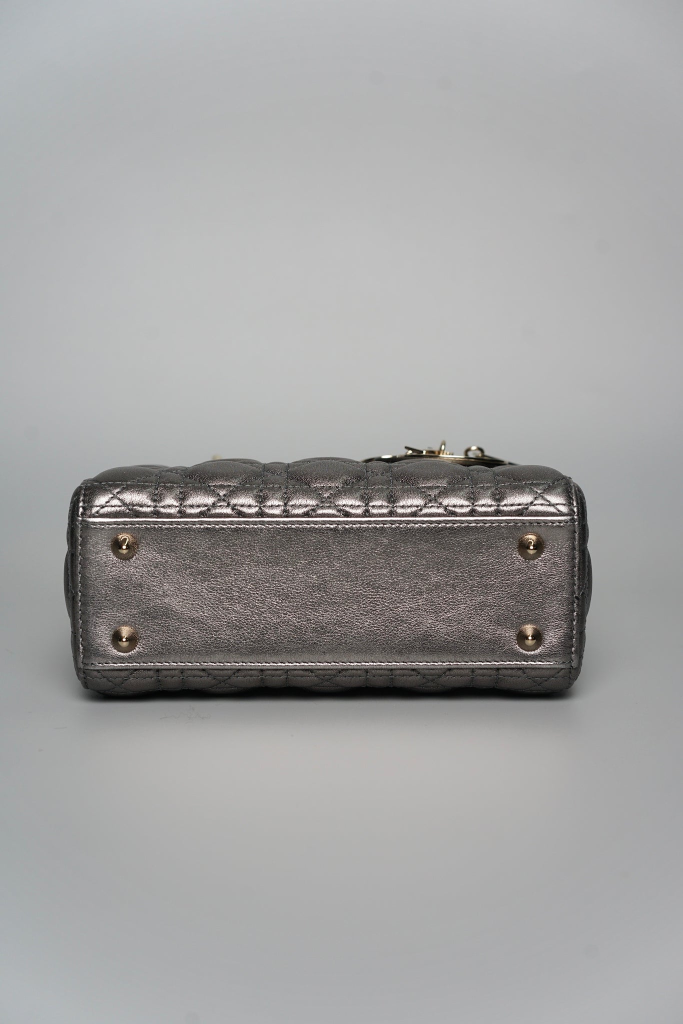 Small Lady Dior My ABCDior in Metallic Gunmetal Lambskin Lghw