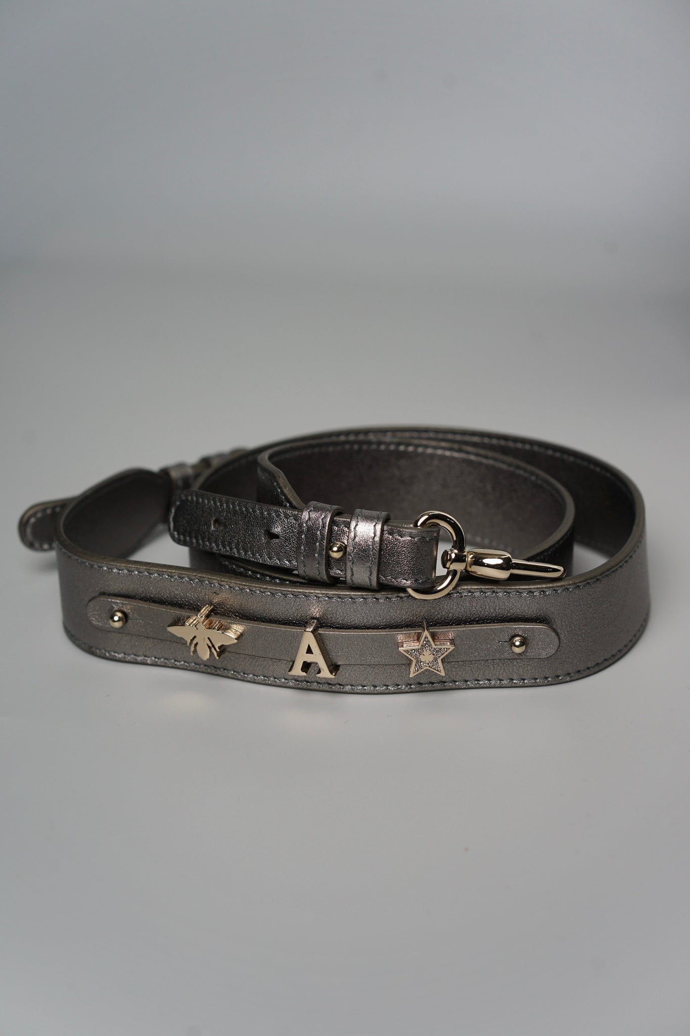 Small Lady Dior My ABCDior in Metallic Gunmetal Lambskin Lghw