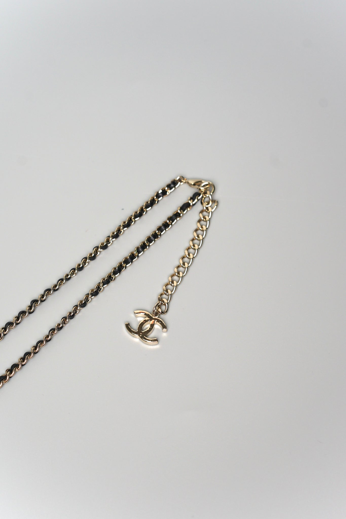Chanel Tweed Heart Locket Necklace in Black and Beige