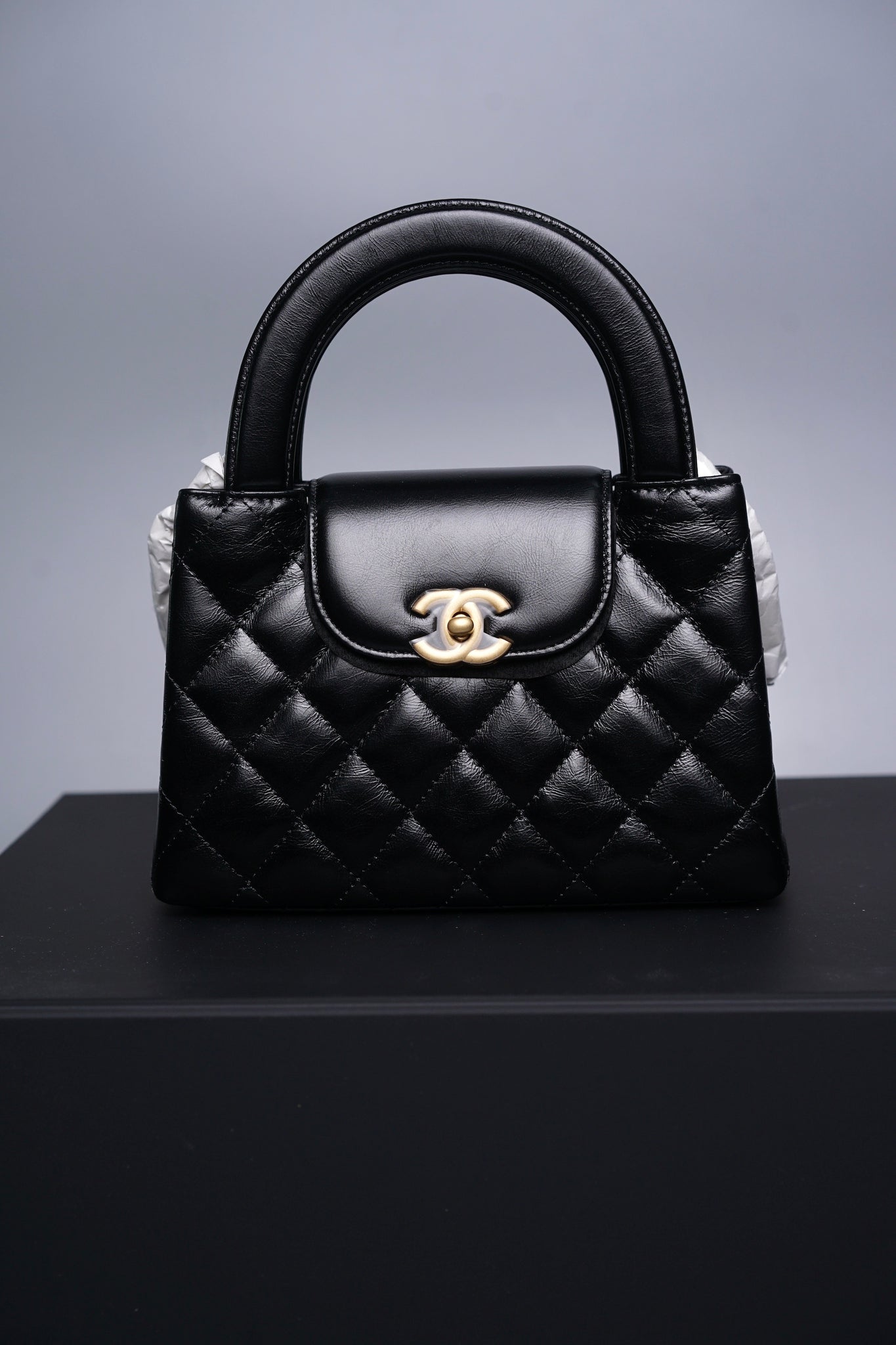 Chanel Kelly Mini in Black Shiny Calfskin Ghw (Brand New)