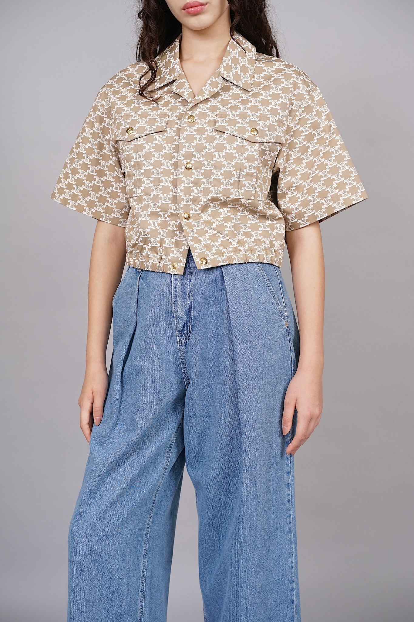 Celine Cropped Shirt in Technical Cotton