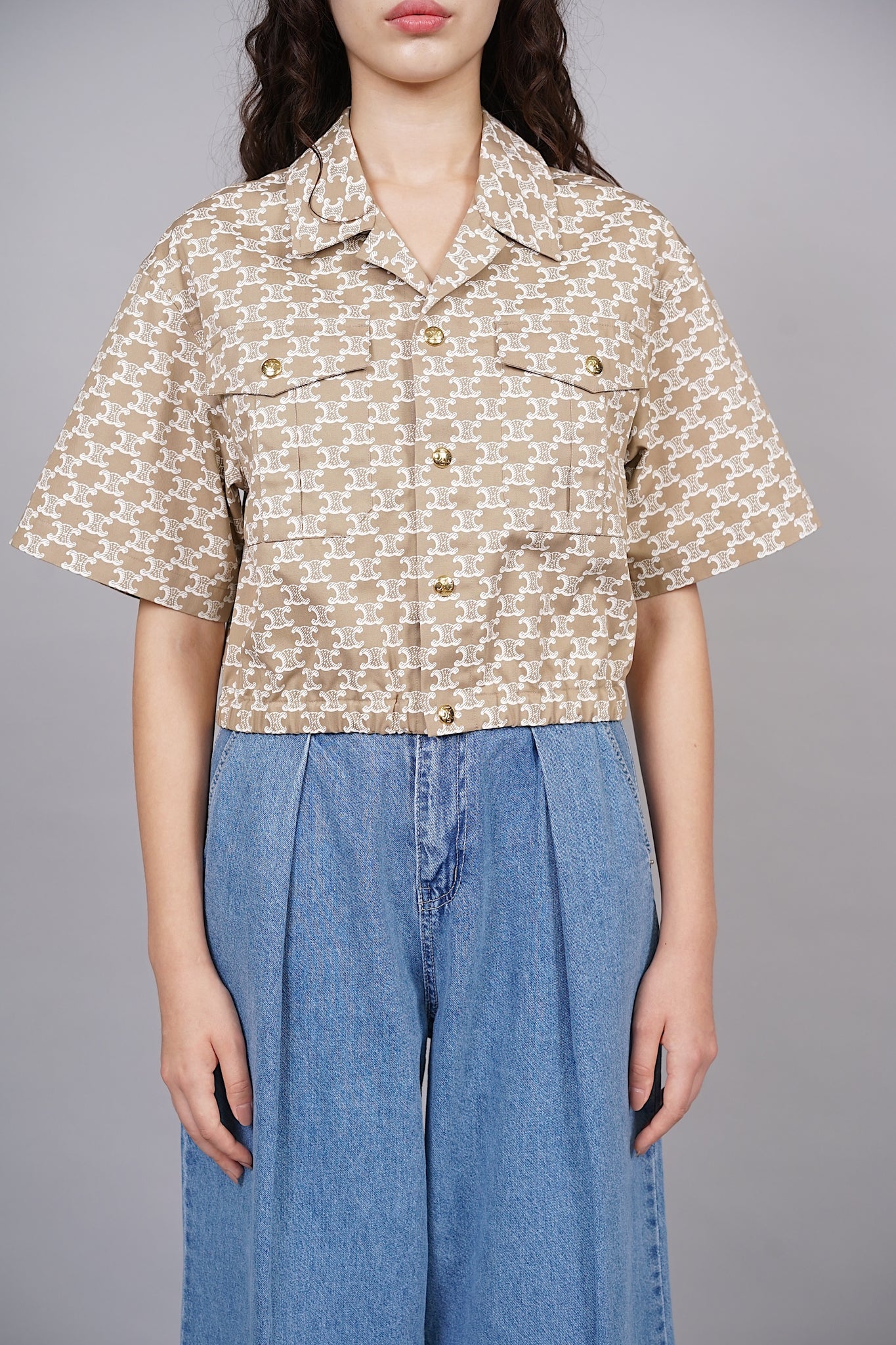 Celine Cropped Shirt in Technical Cotton