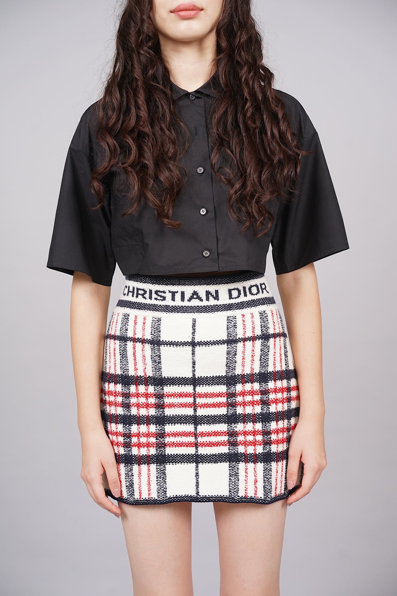 Christian Dior Check'N'Dior Mini Wool Skirt Size 36 (Brand New)