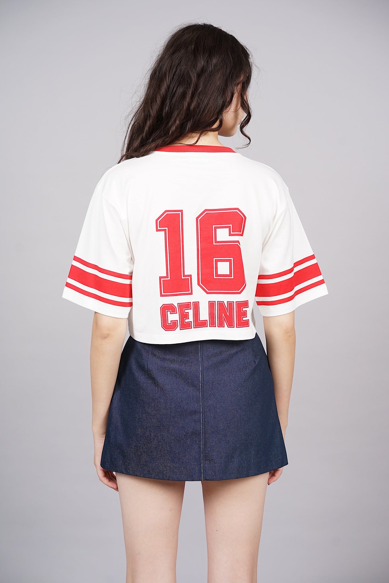 Celine Jersey Cotton Cropped T-shirt in Size S (Brand New)