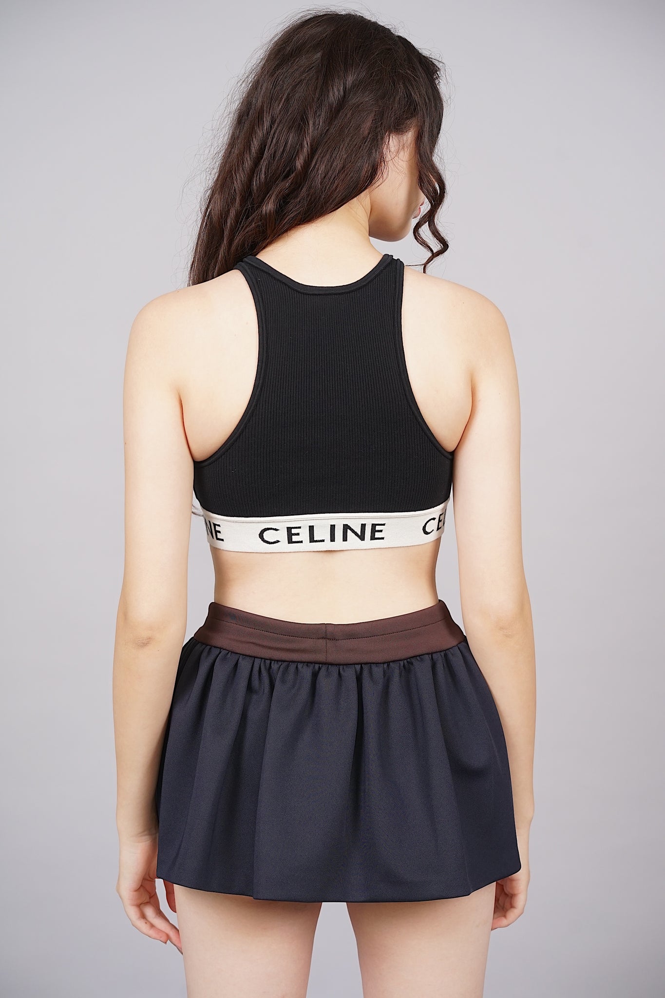 Celine Athletic Knit Bra Top in Black in Size S