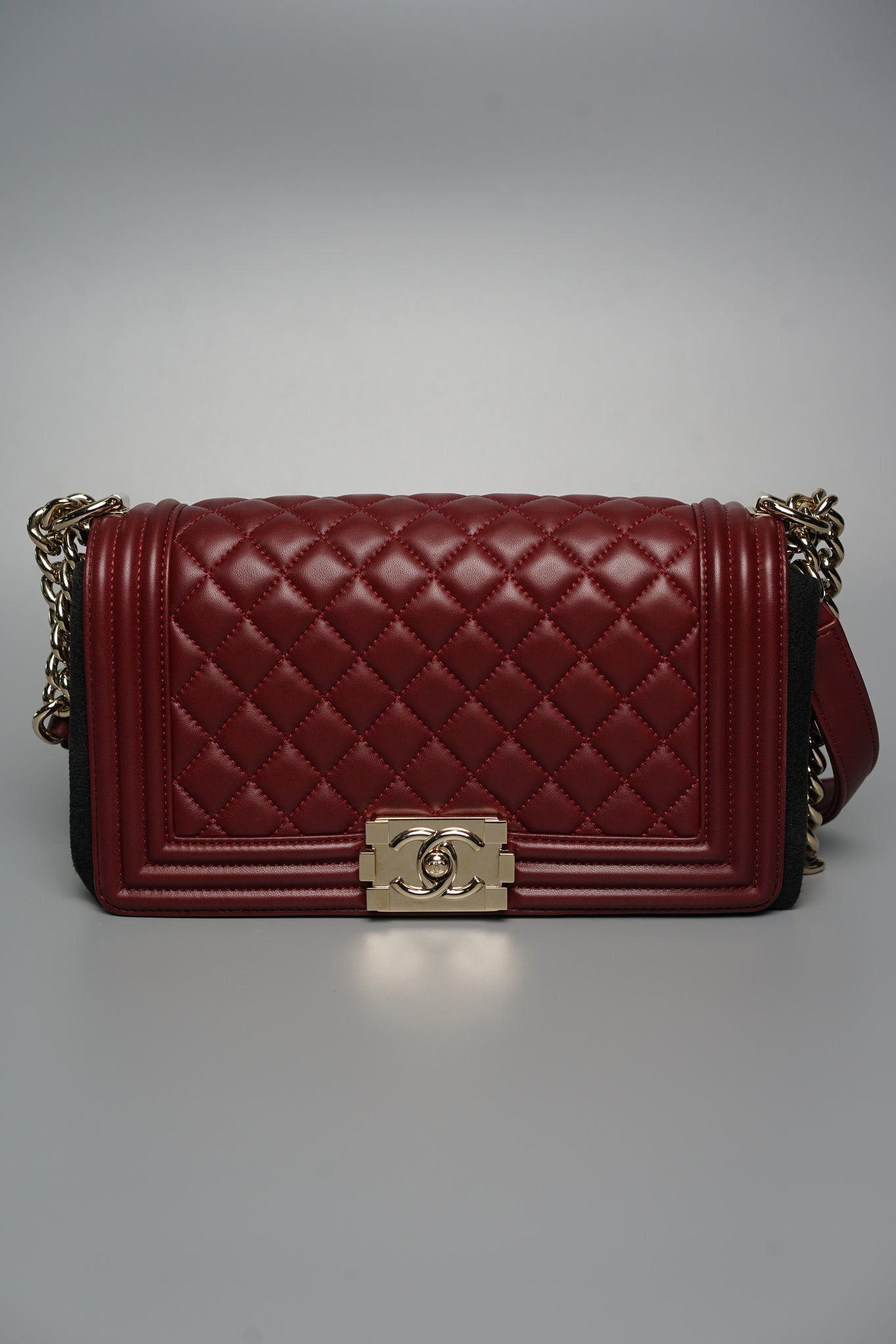 Boy Chanel in Burgundy Lambskin