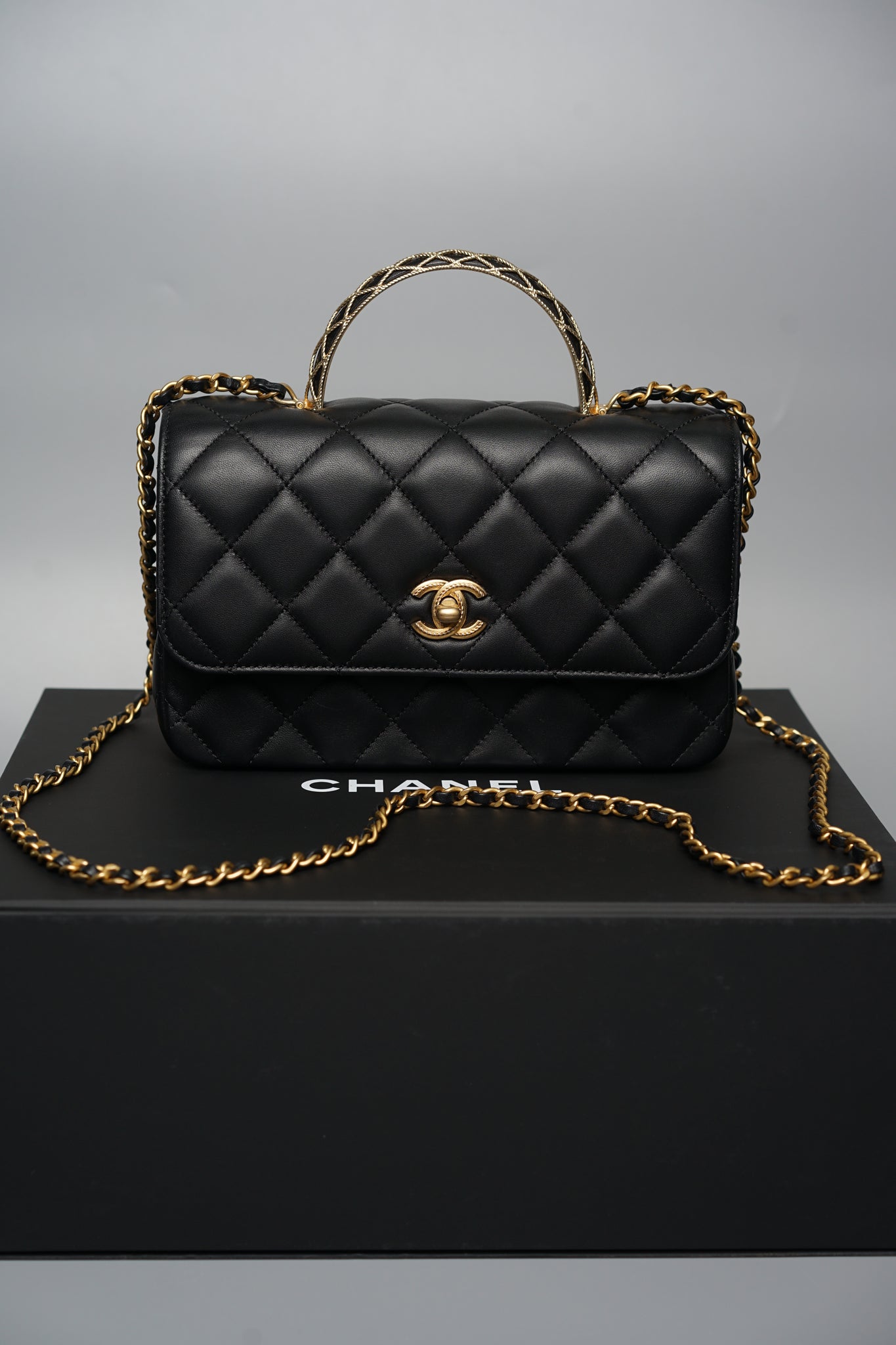 Chanel Seasonal Top Handle in Black Bghw (Brand New)
