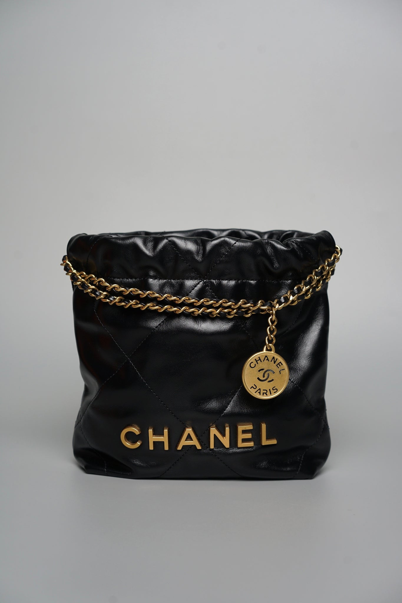 Chanel 22 Mini Hobo Bag in Black Bghw