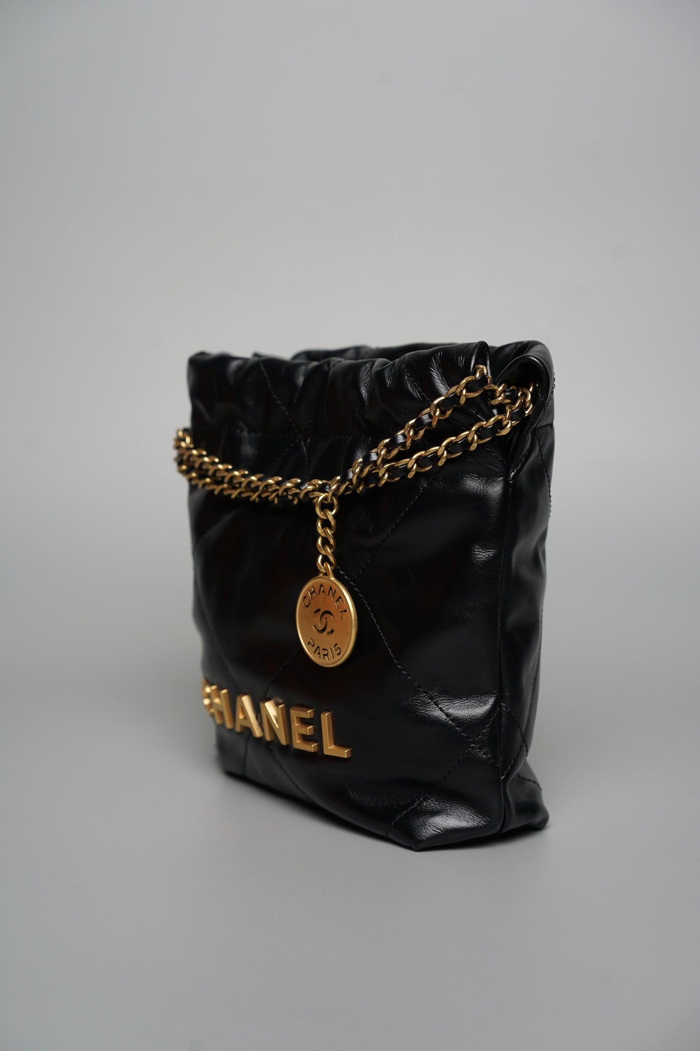 Chanel 22 Mini Hobo Bag in Black Bghw
