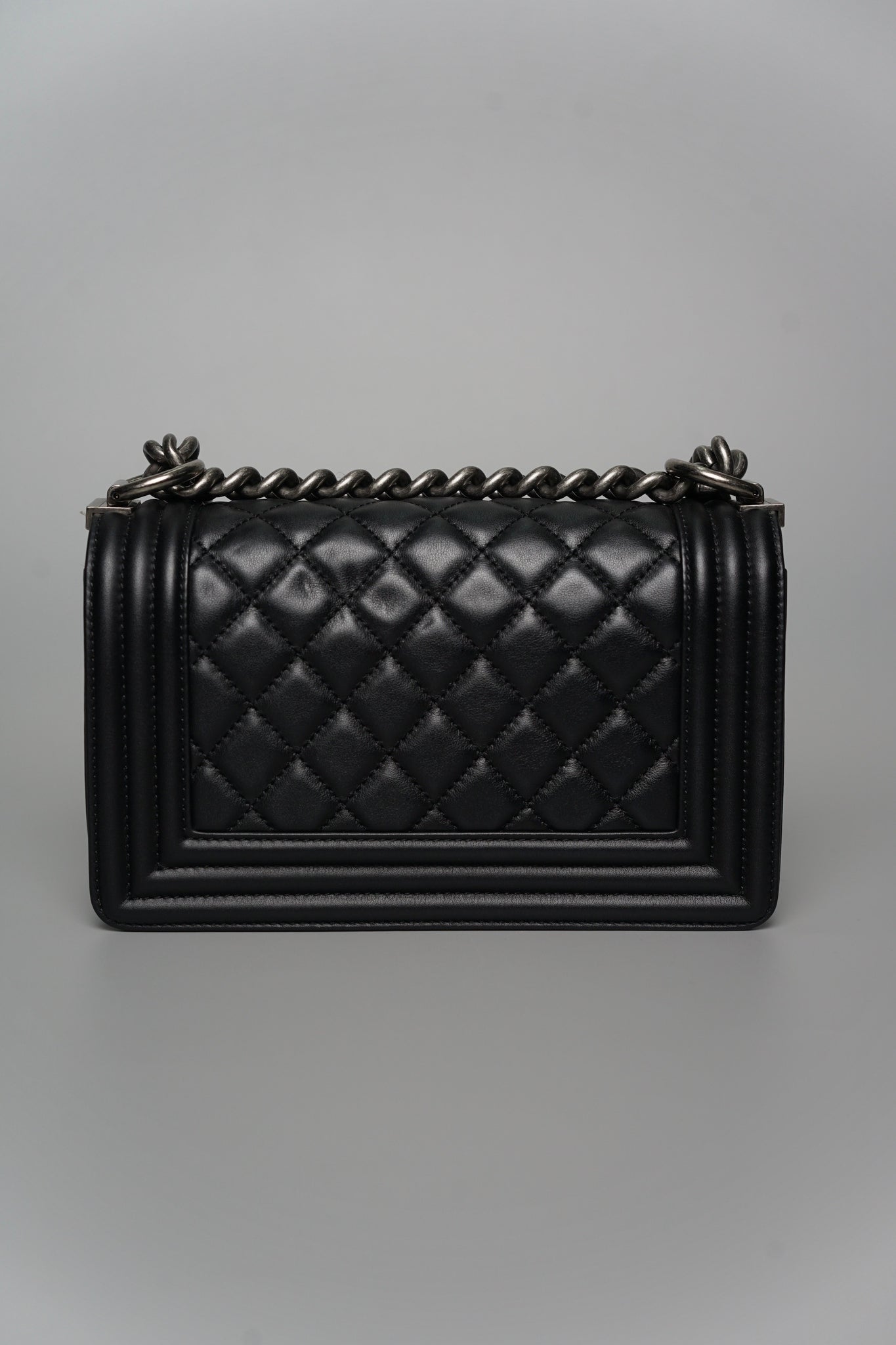 Boy Chanel Small in Black Lambskin Ruthenium