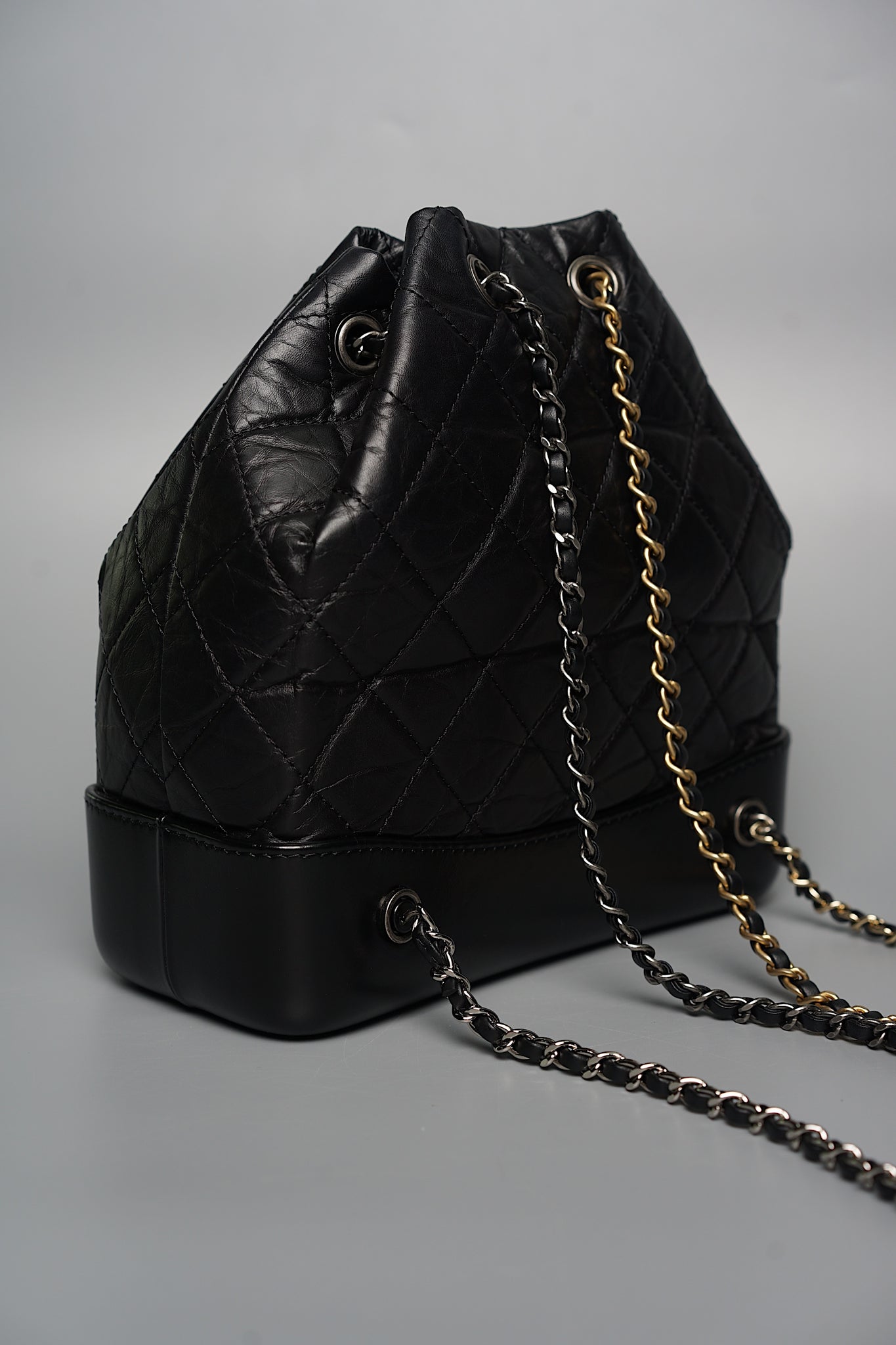 Chanel Gabrielle Backpack Small in Black Ghw/Shw