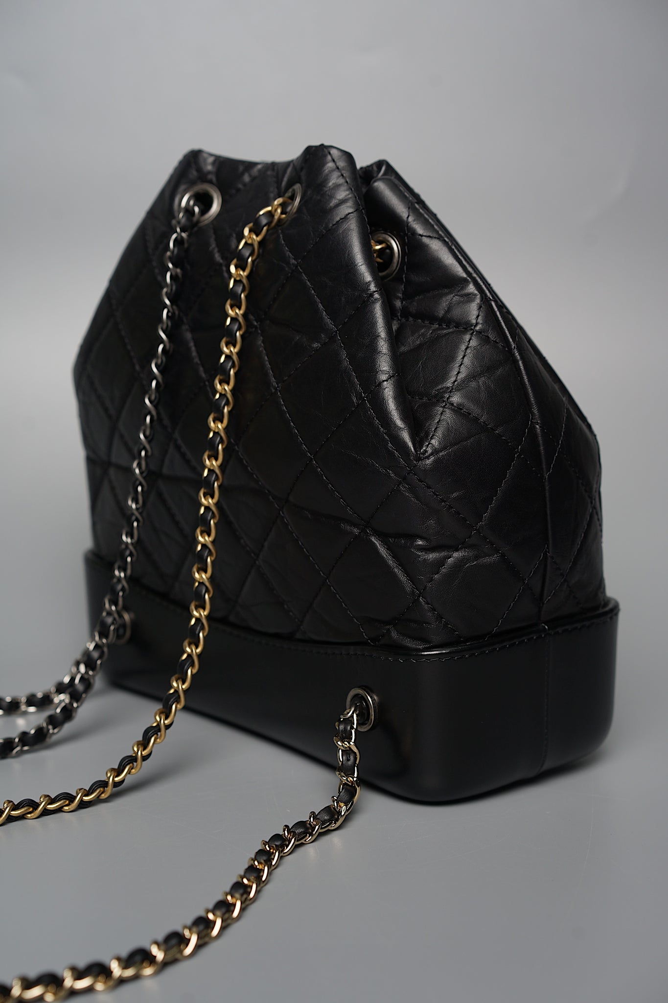 Chanel Gabrielle Backpack Small in Black Ghw/Shw