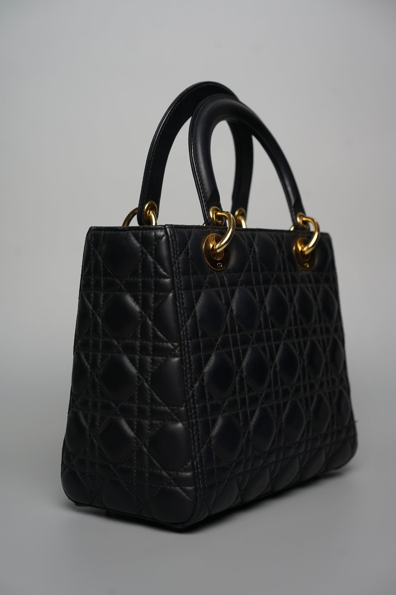 Lady Dior Medium in Black Ghw