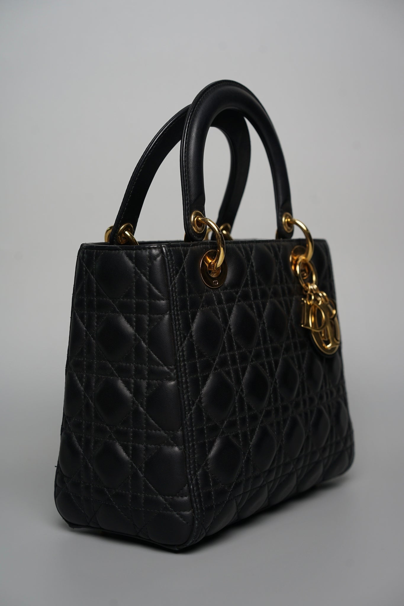 Lady Dior Medium in Black Ghw