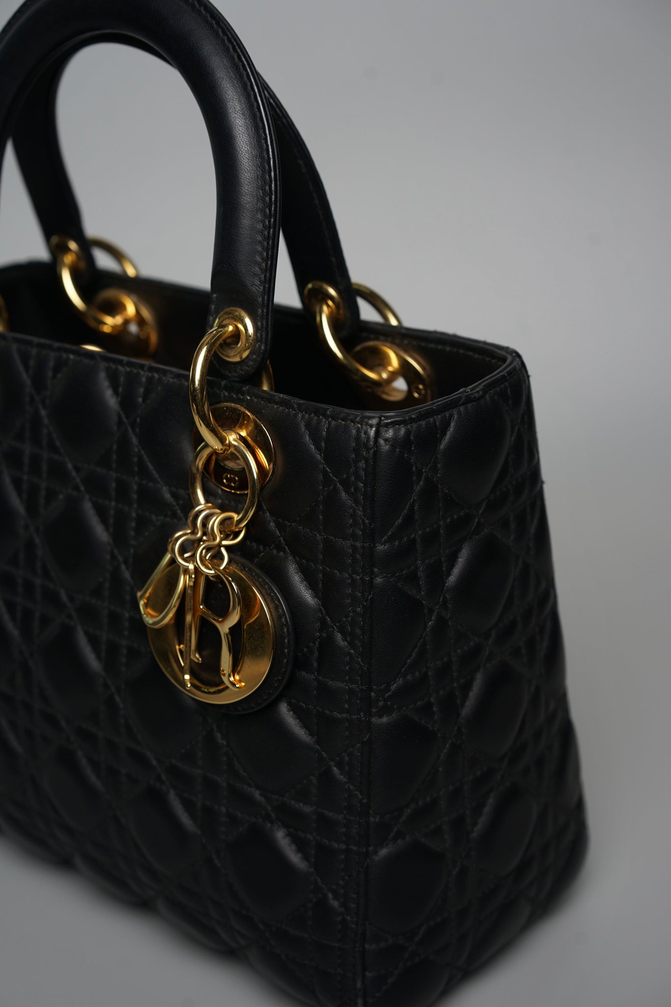 Lady Dior Medium in Black Ghw