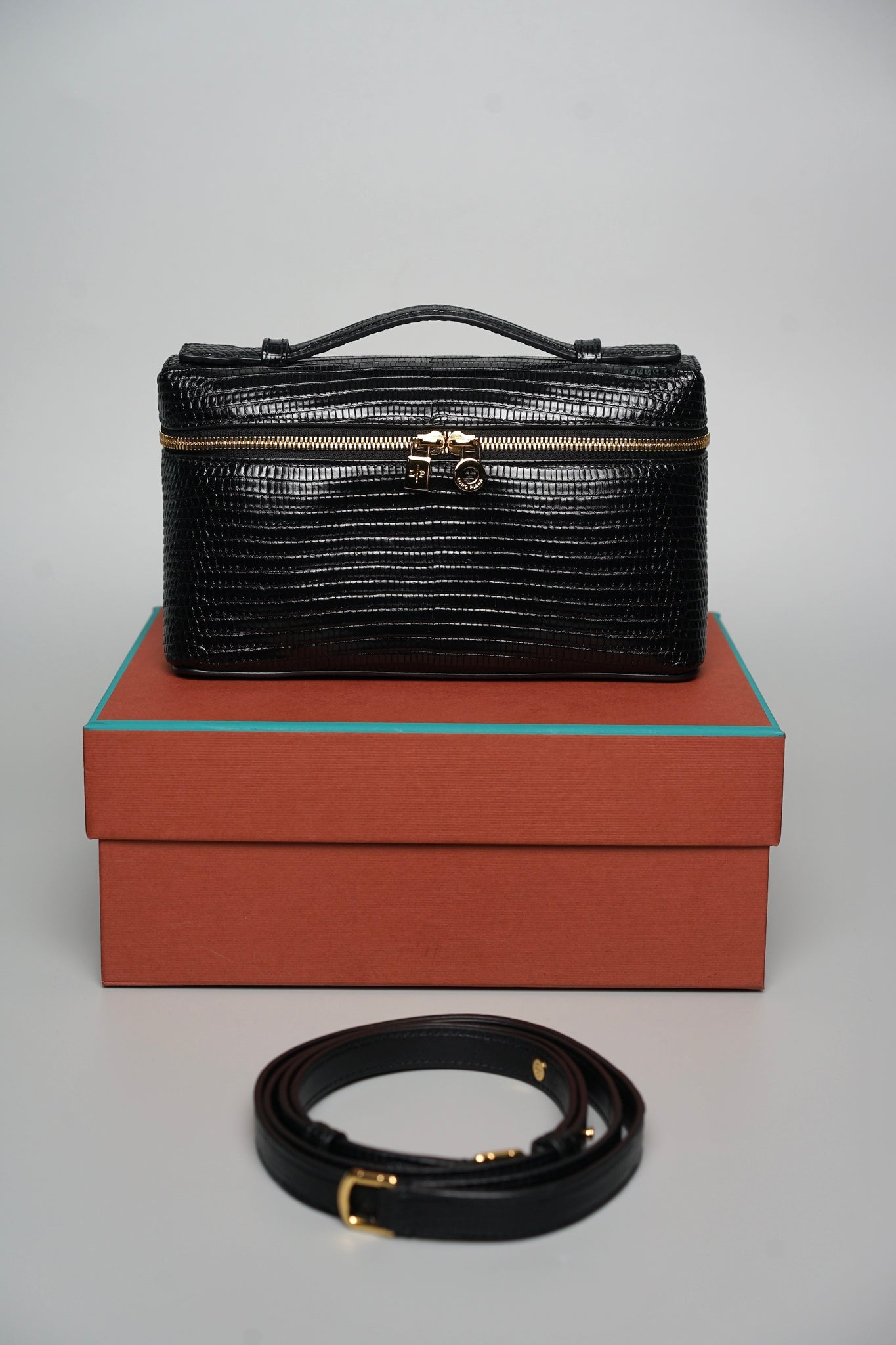 Loro Piana Extra Pocket L19 Lizard Dual Straps in Black Ghw (Brand New)