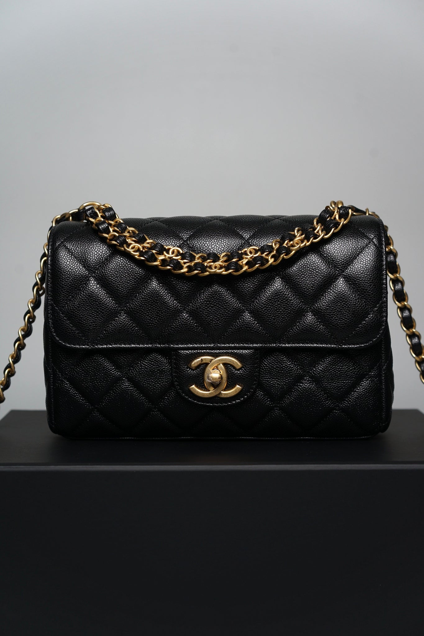 Chanel Flap Bag with Chain Top Handle in Black Bghw (Brand New)