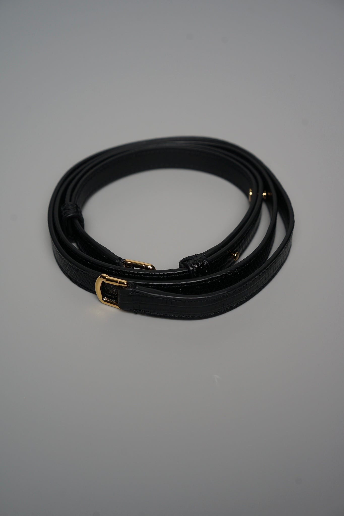 Loro Piana Extra Pocket L19 Lizard Dual Straps in Black Ghw (Brand New)
