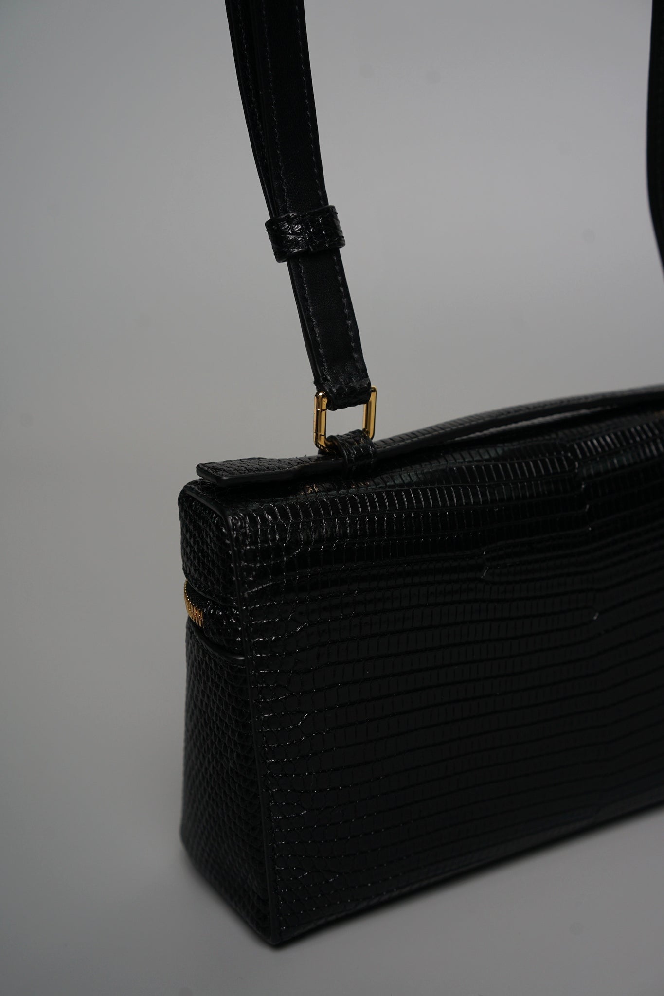 Loro Piana Extra Pocket L19 Lizard Dual Straps in Black Ghw (Brand New)