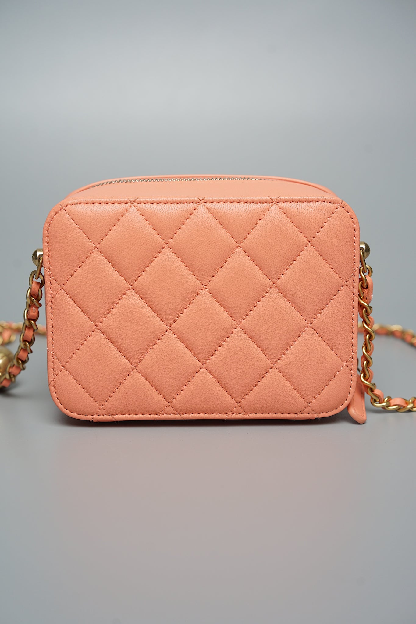 Chanel Mini Pearl Crush Quilted Camera Case in Beige Pink Bghw