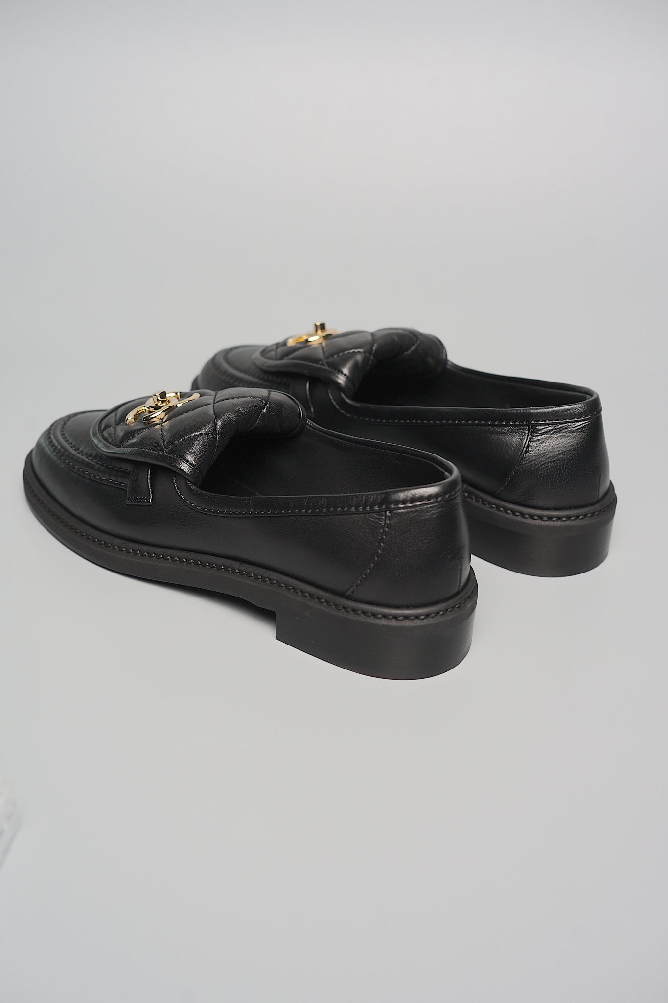 Chanel 24C Black Loafers in Size 37 (Brand New)