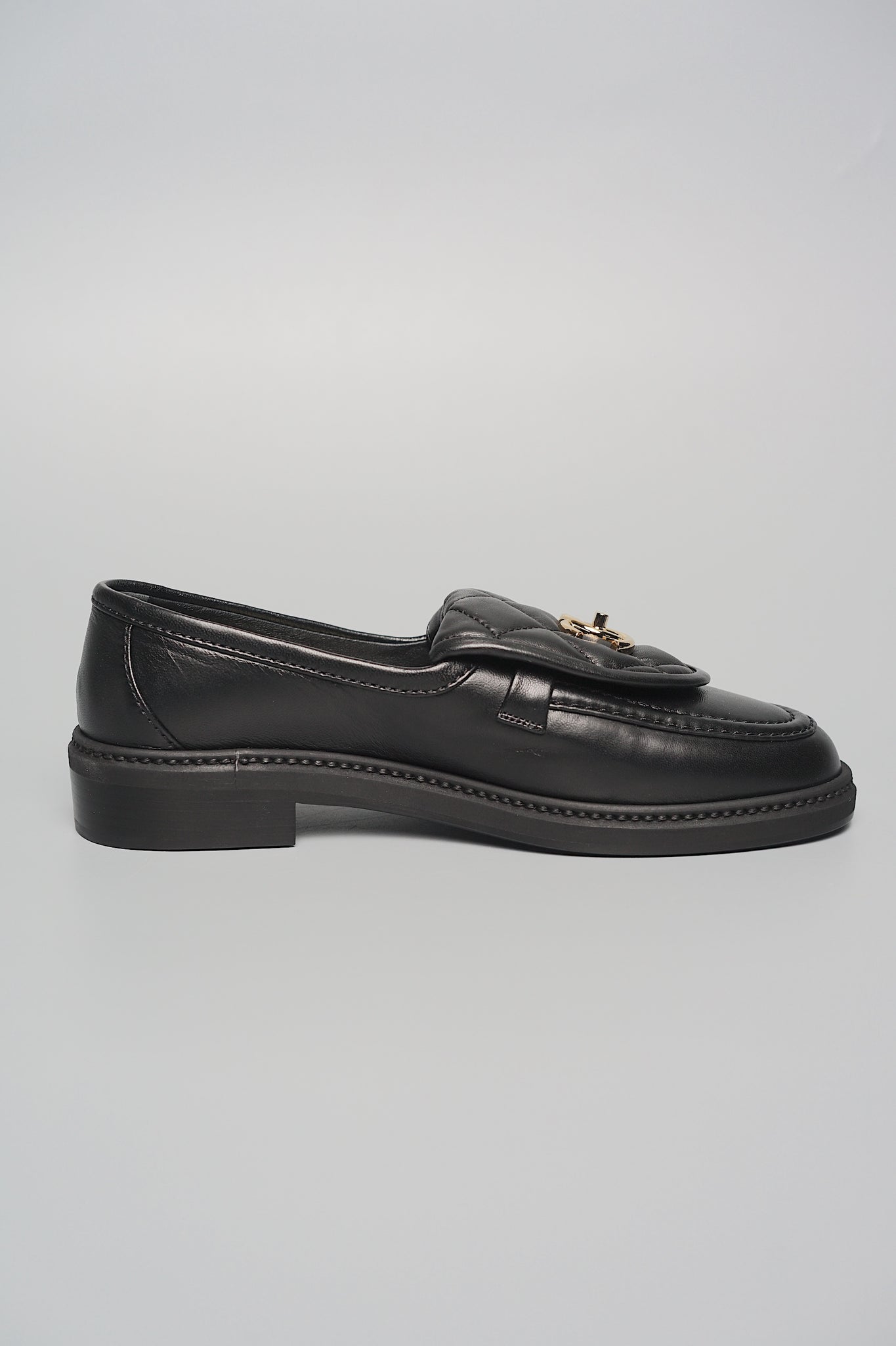 Chanel 24C Black Loafers in Size 37 (Brand New)