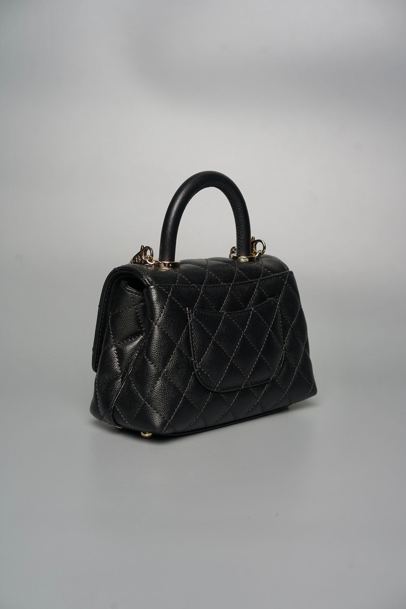 Chanel Mini Coco Handle in Black Caviar Lghw