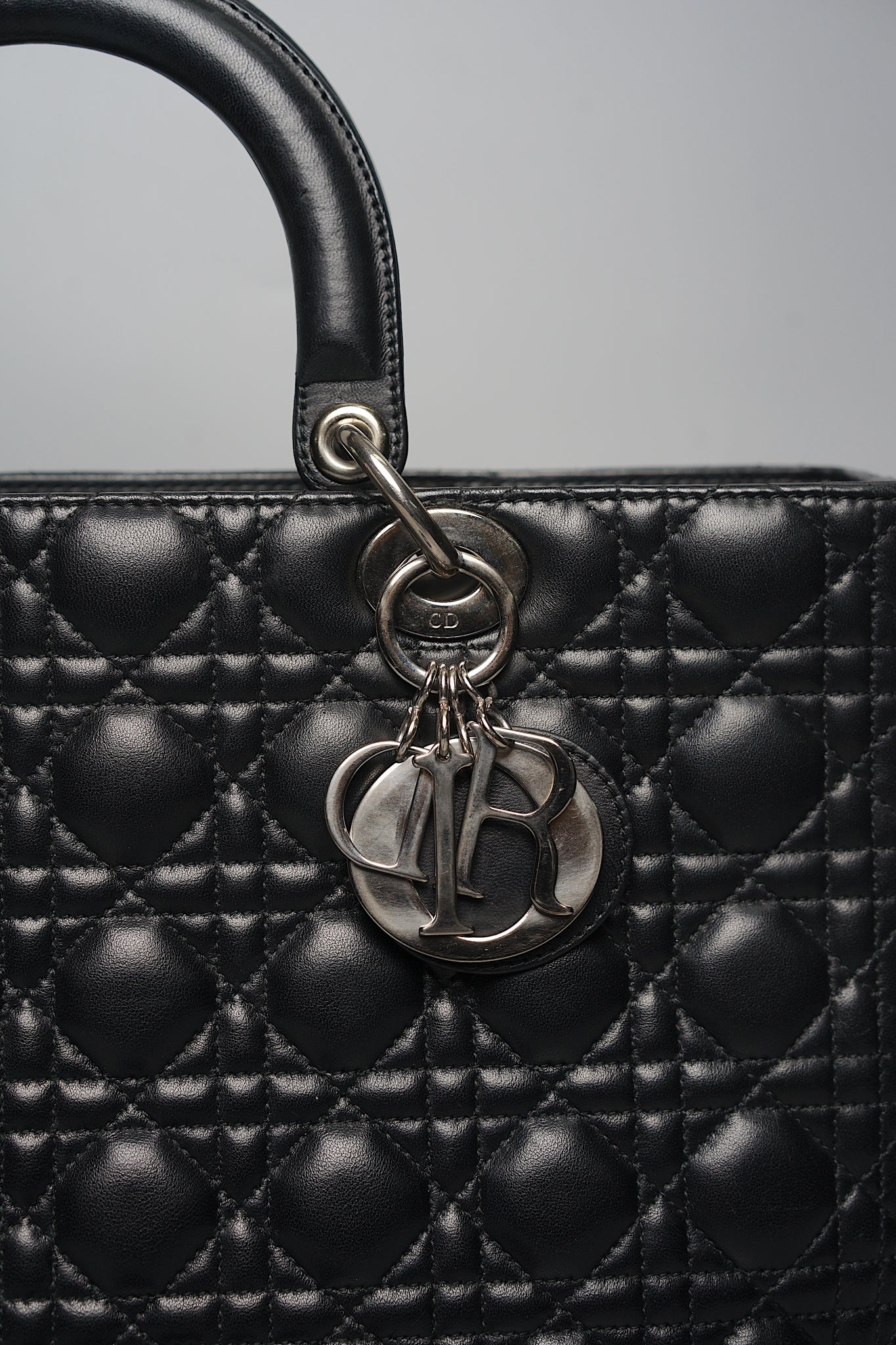 Large Lady Dior Bag in Black Shw