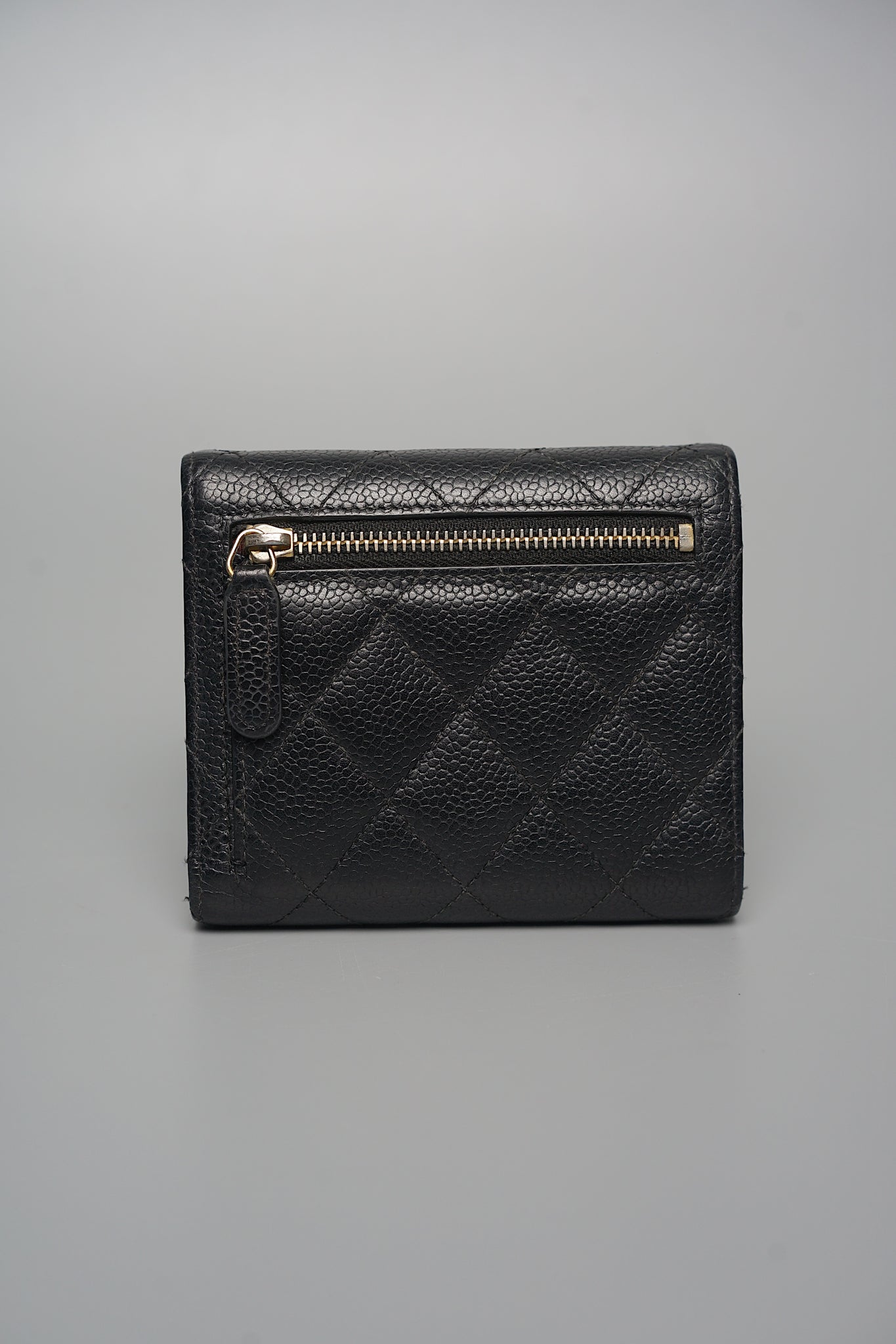 Chanel Classic Trifold Compact in Black Caviar Ghw