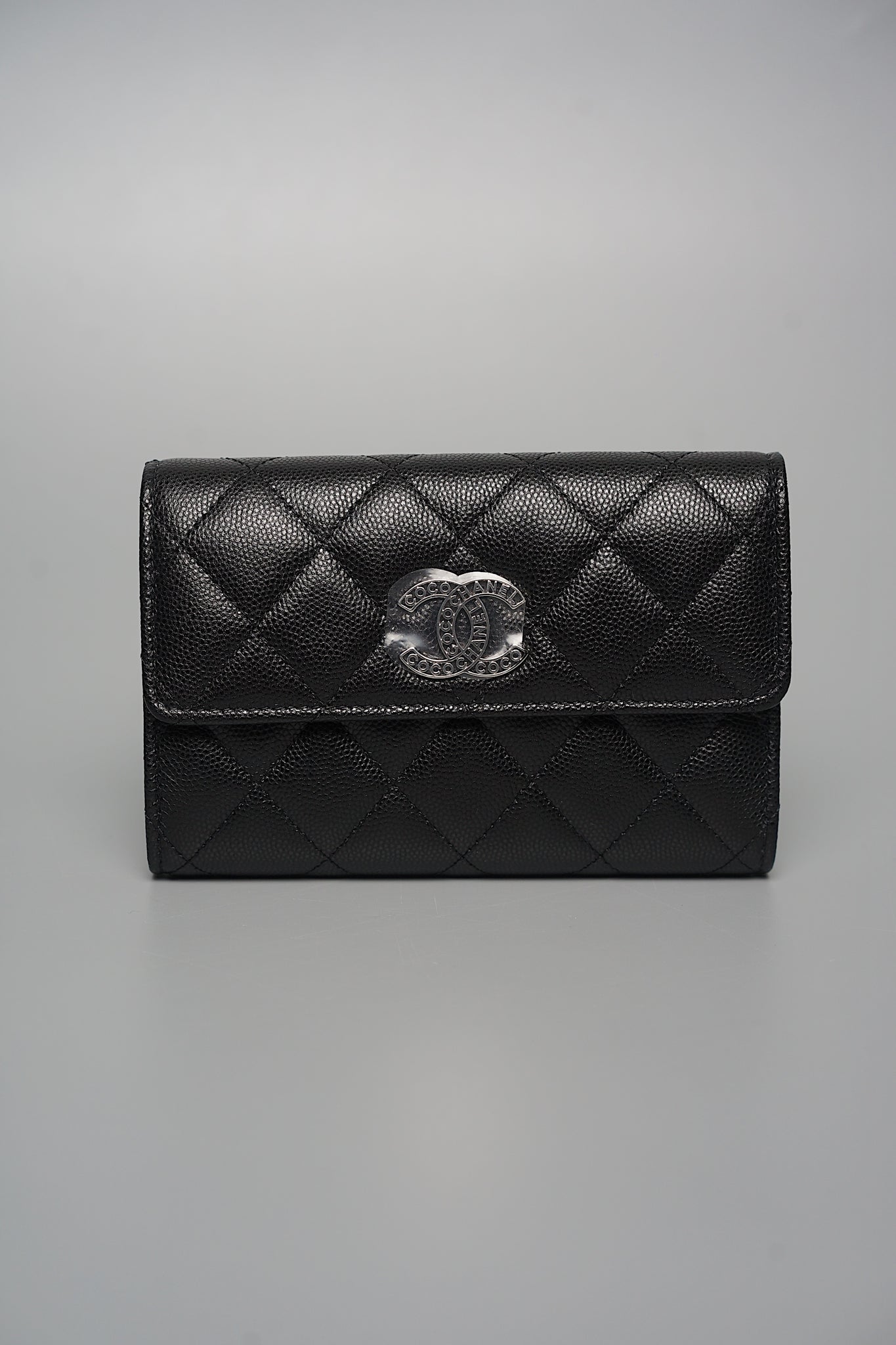 Chanel Medium Flap Wallet in Black Caviar Shw (Brand New)
