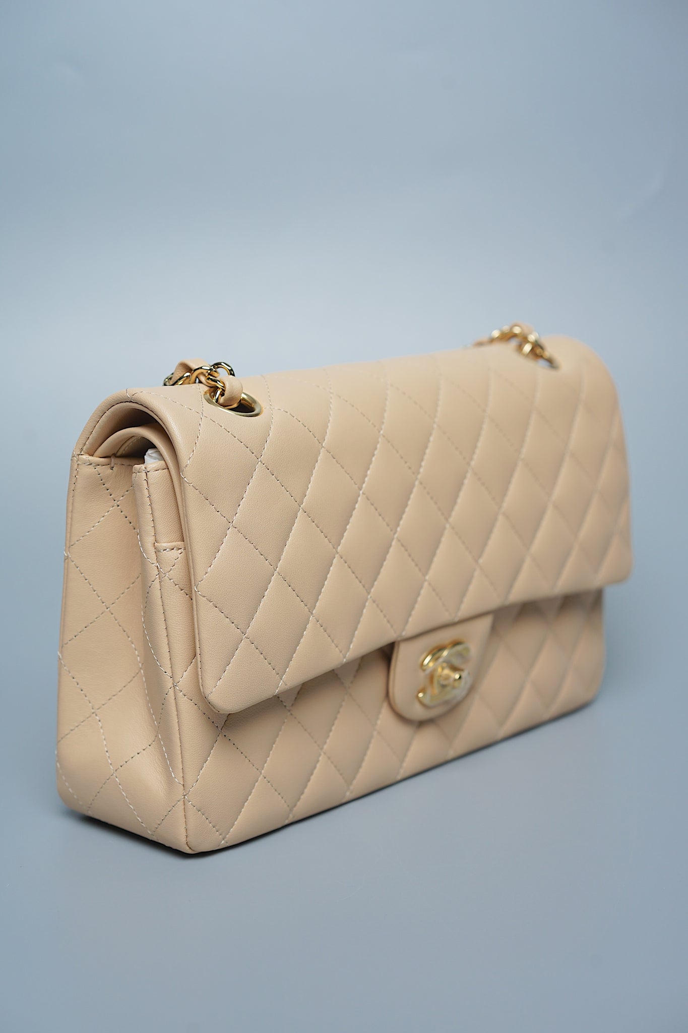 Chanel Classic Double Flap Small Caviar in Beige Ghw (Brand New)