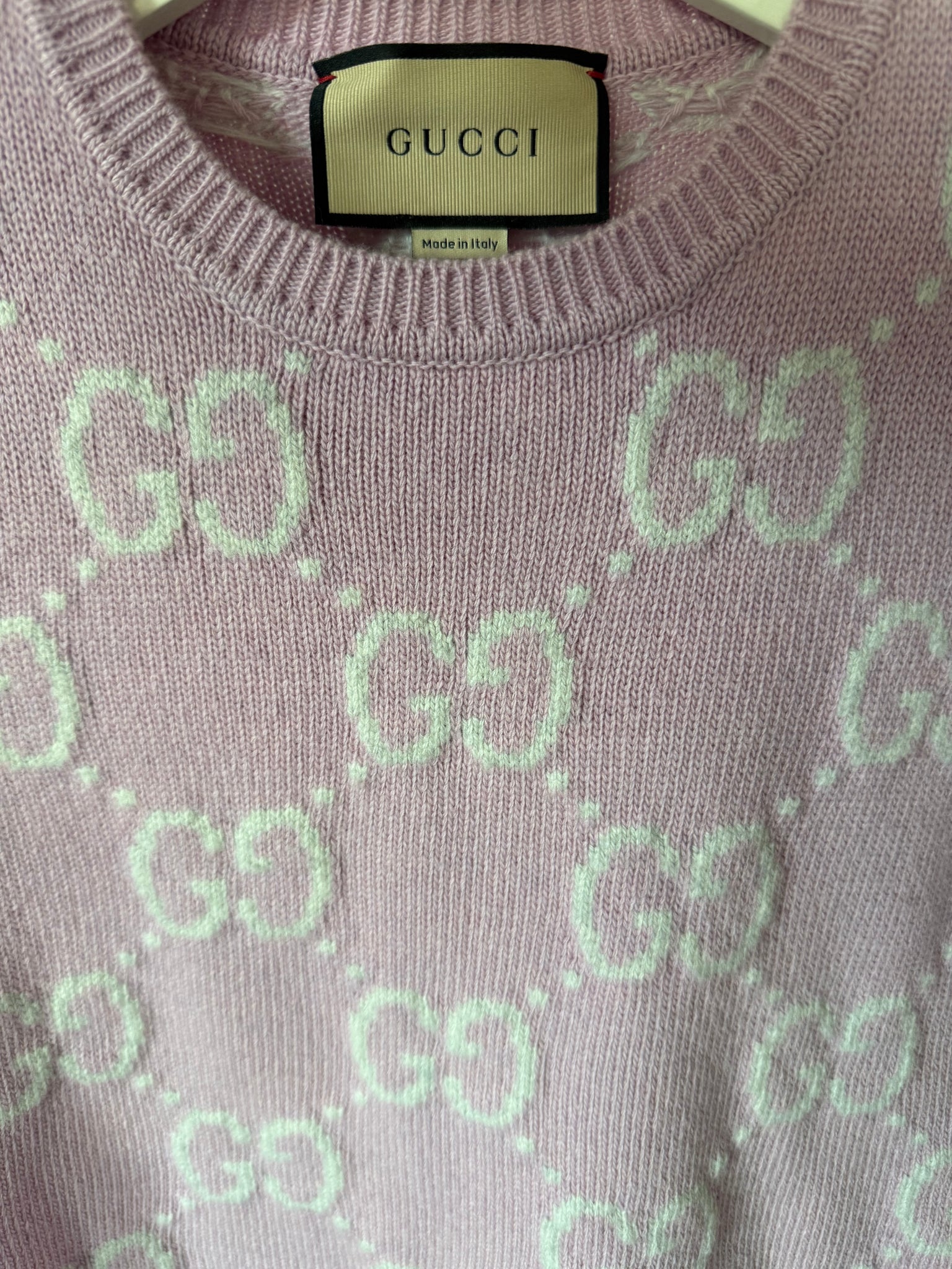Gucci GG Knit Wool Top in Pink Size XXS