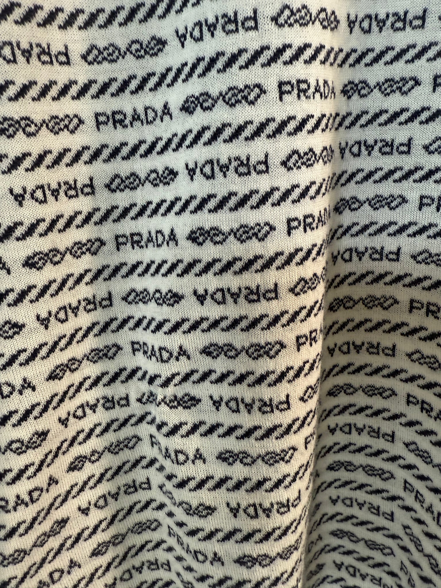 Prada Logo-Intarsia Top in White Size 36