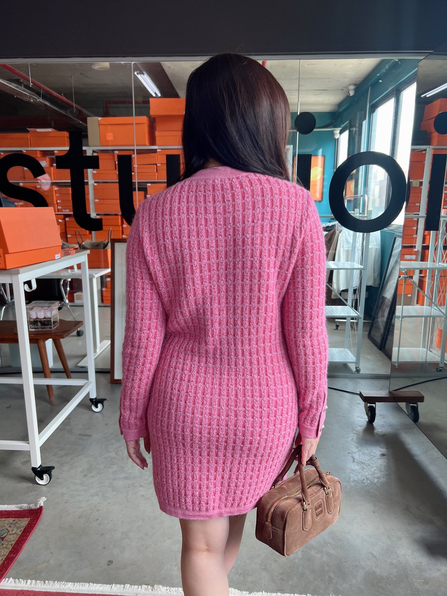 Chanel Long Sleeve Mini Dress in Pink Size 34 (Brand New)