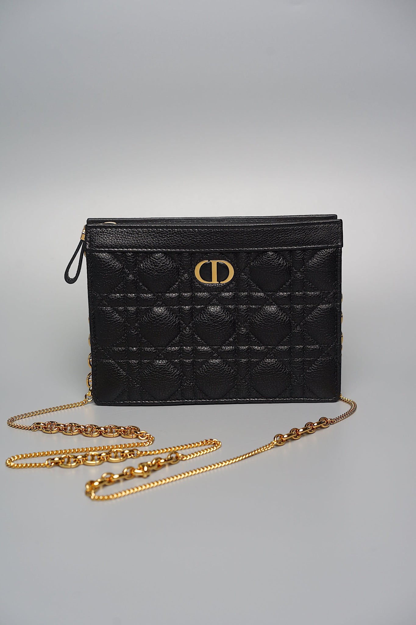 Dior Caro Pouch with Chain in Black (Brand New)